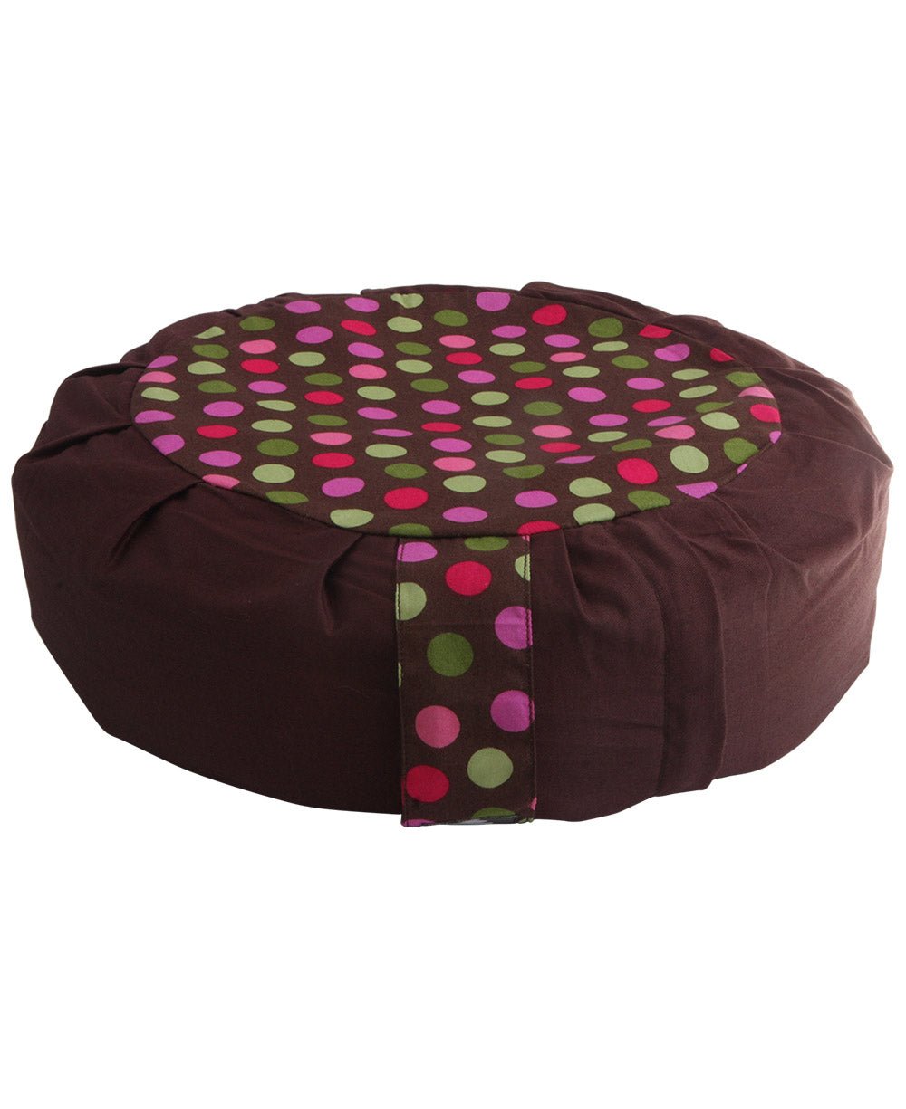 Brown and Multicolor Polka Dot Zafu Cushion、mySite、topwebapps