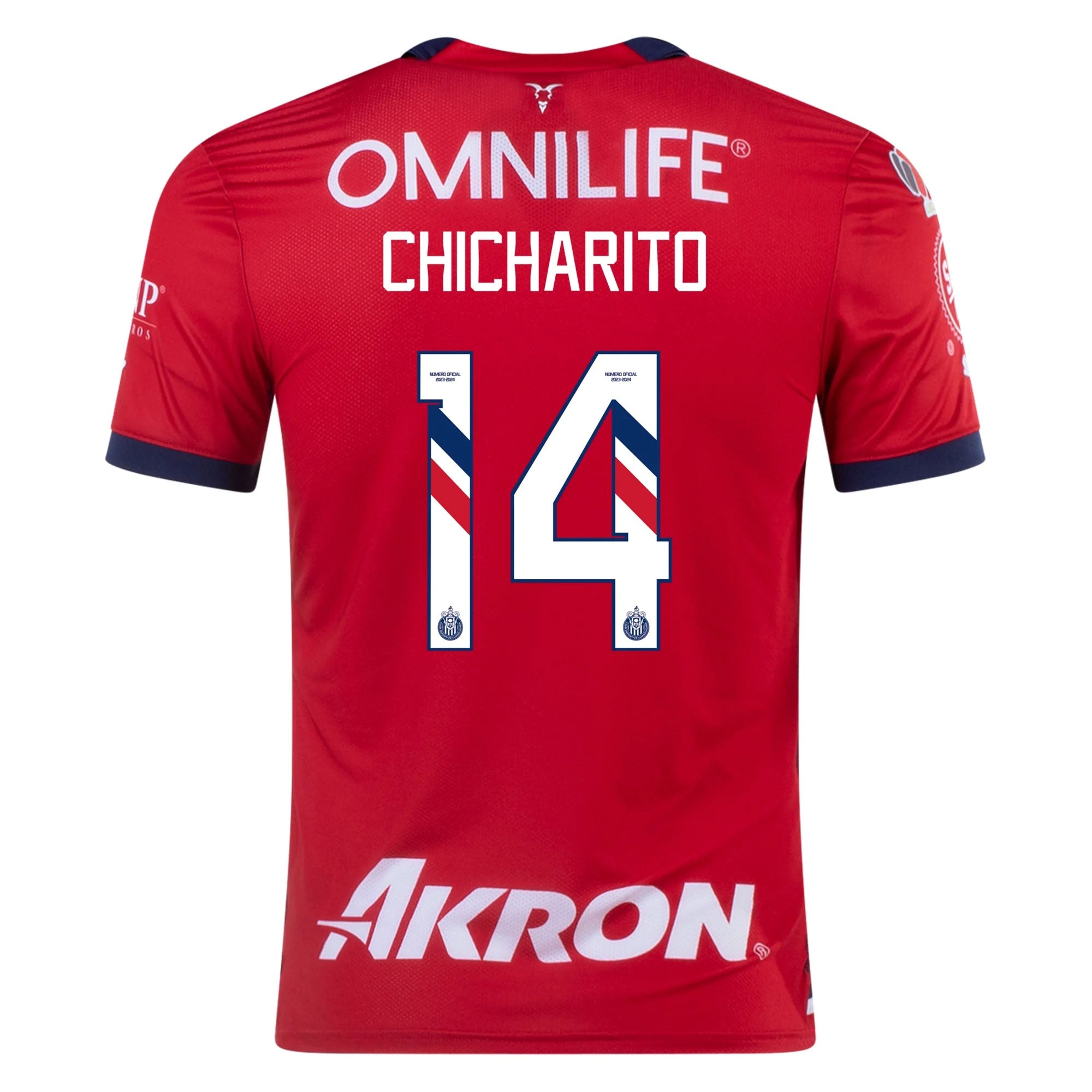 PUMA Men's Chivas De Guadalajara 2023/24 Authentic Home Jersey w/ Chicharito #14 Printing、mySite、bottomscart