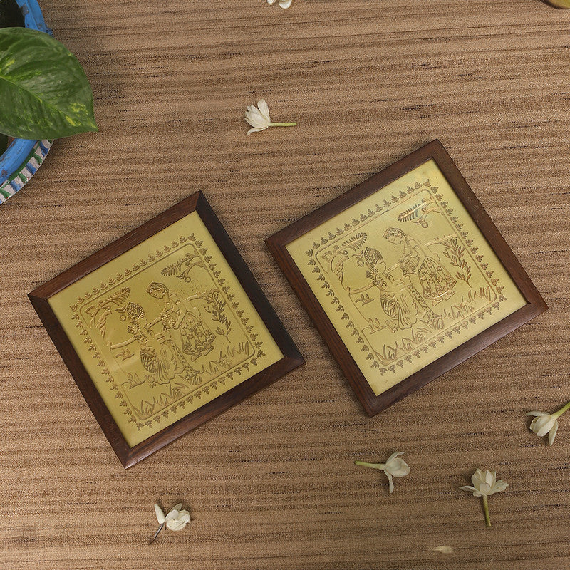 Brass & Wooden Coasters | Shakuntala Design | Set of 2、mySite、camillekostekn