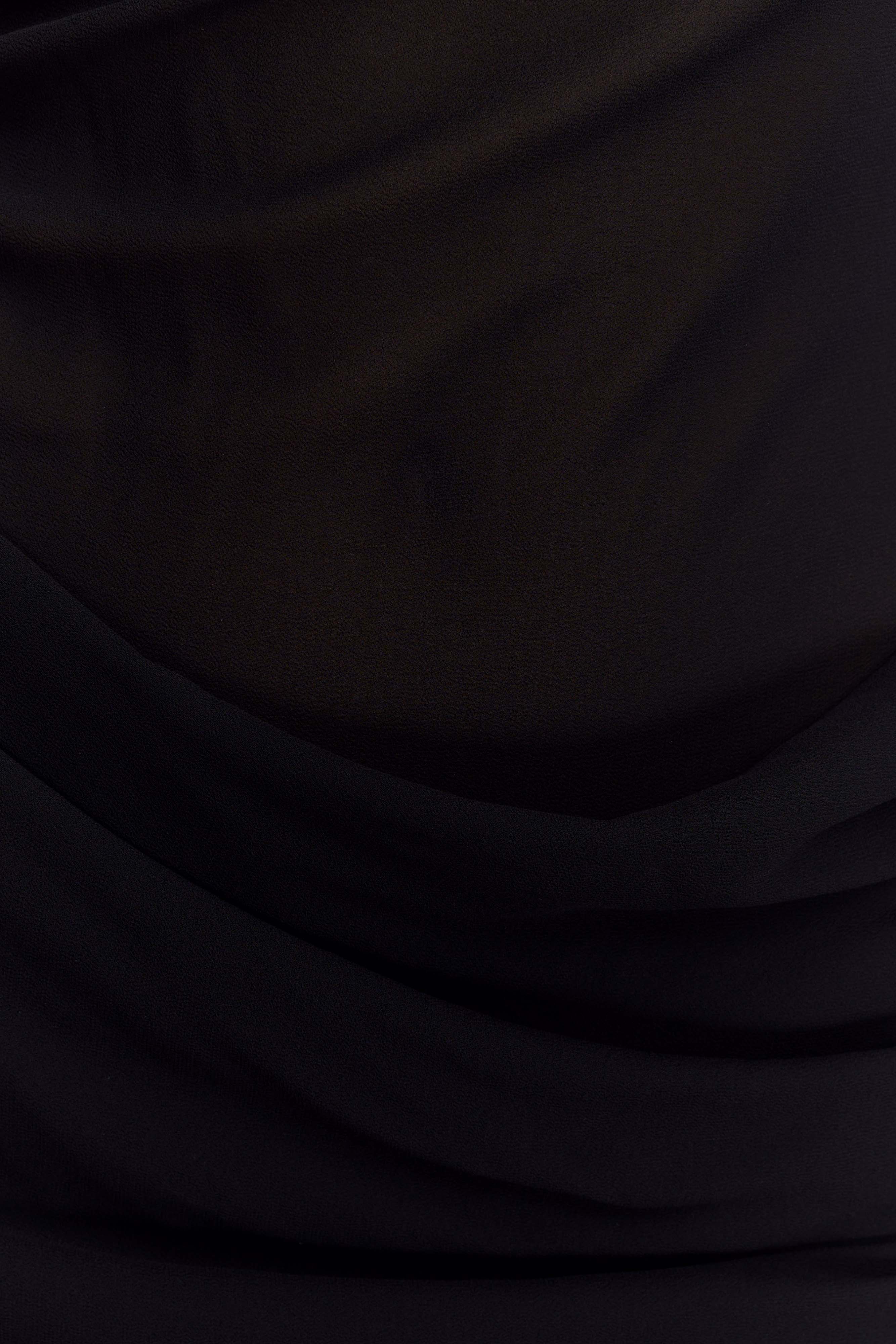 Daria Draped Chiffon Maxi Dress - Black、mySite、solidvoid