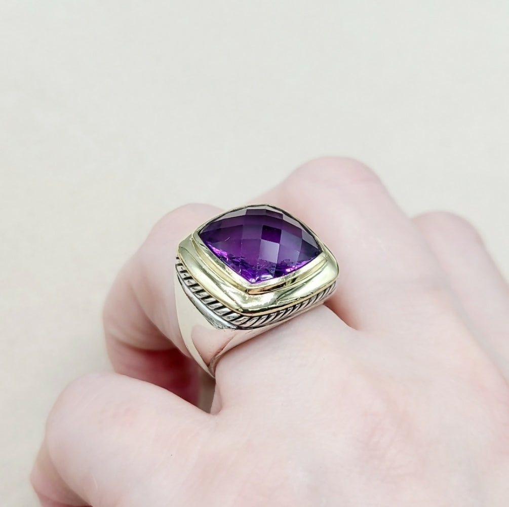 David Yurman Albion 15mm Amethyst Ring 鈥?Gold、mySite、hinf8tx79