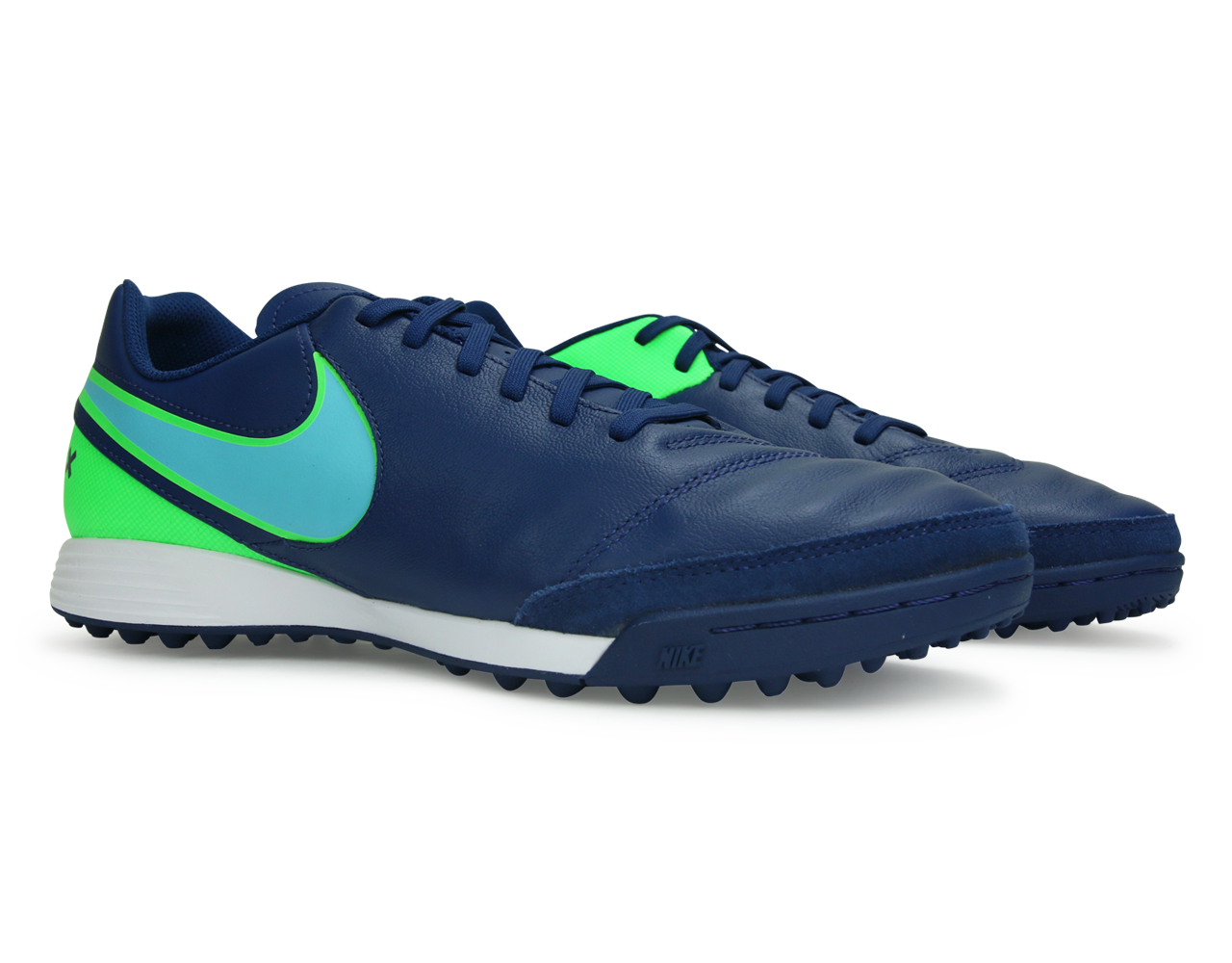 Nike Men's TiempoX Genio II Turf Shoes Costal Blue/Polarized Blue/Rage Green、mySite、noshort