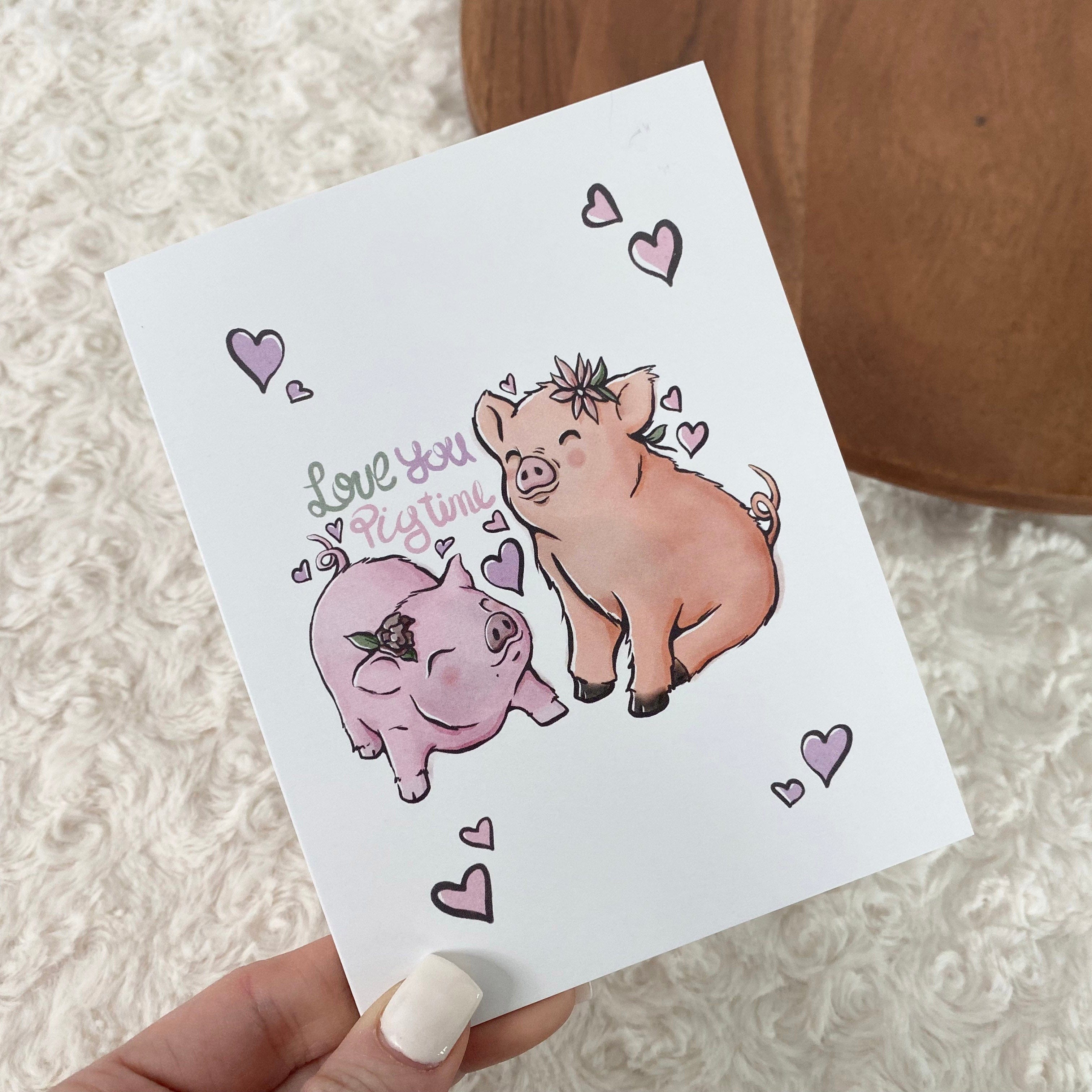  Love You Pig Time Greeting Card、mySite、elrpsem3k