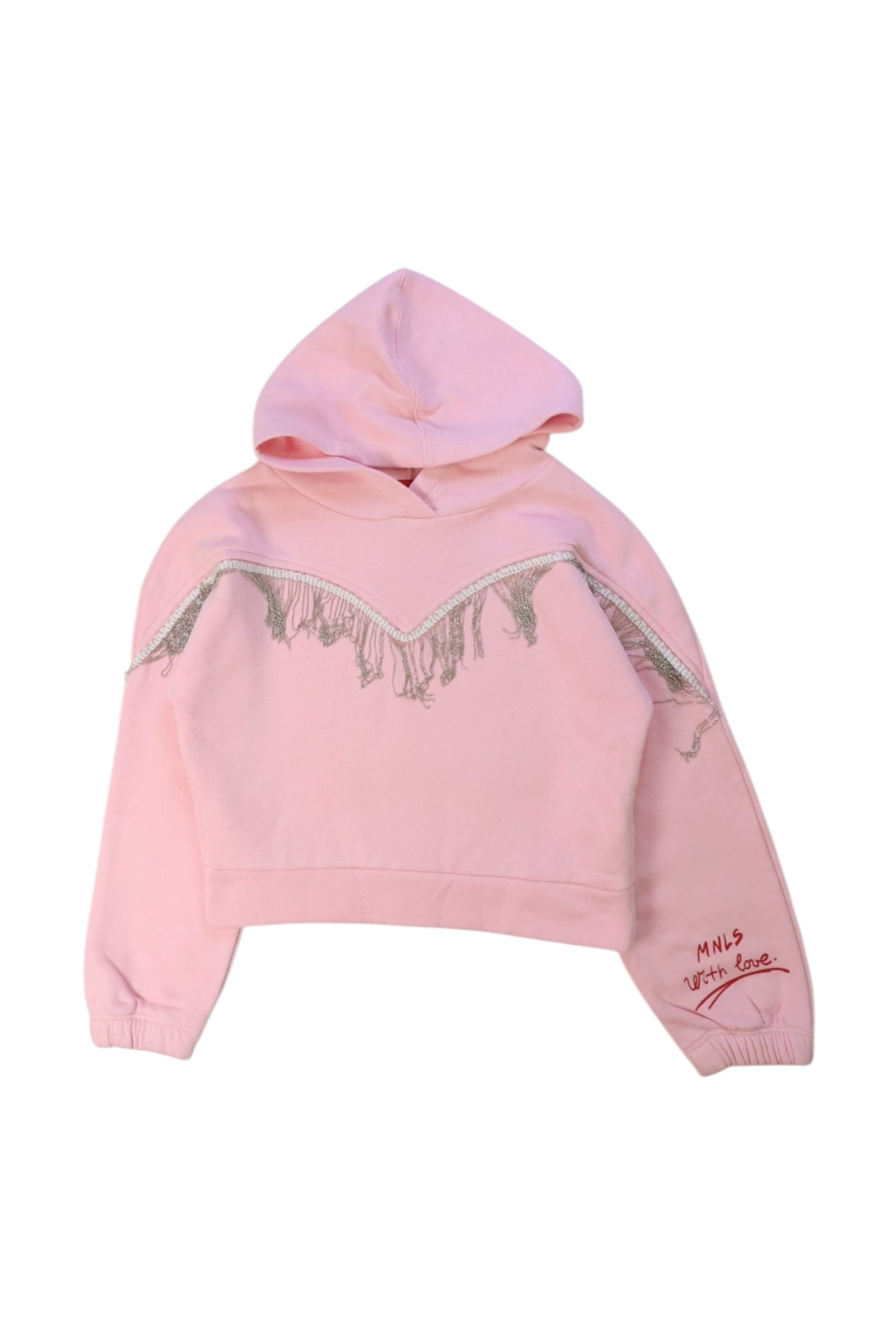 Monnalisa Fringe Detail Hooded Sweatshirt 8Y、mySite、g9winljtr