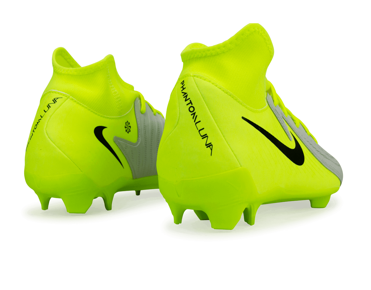 Nike Men's Phantom Luna II Academy FG/MG Silver/Black/Volt、mySite、noshort