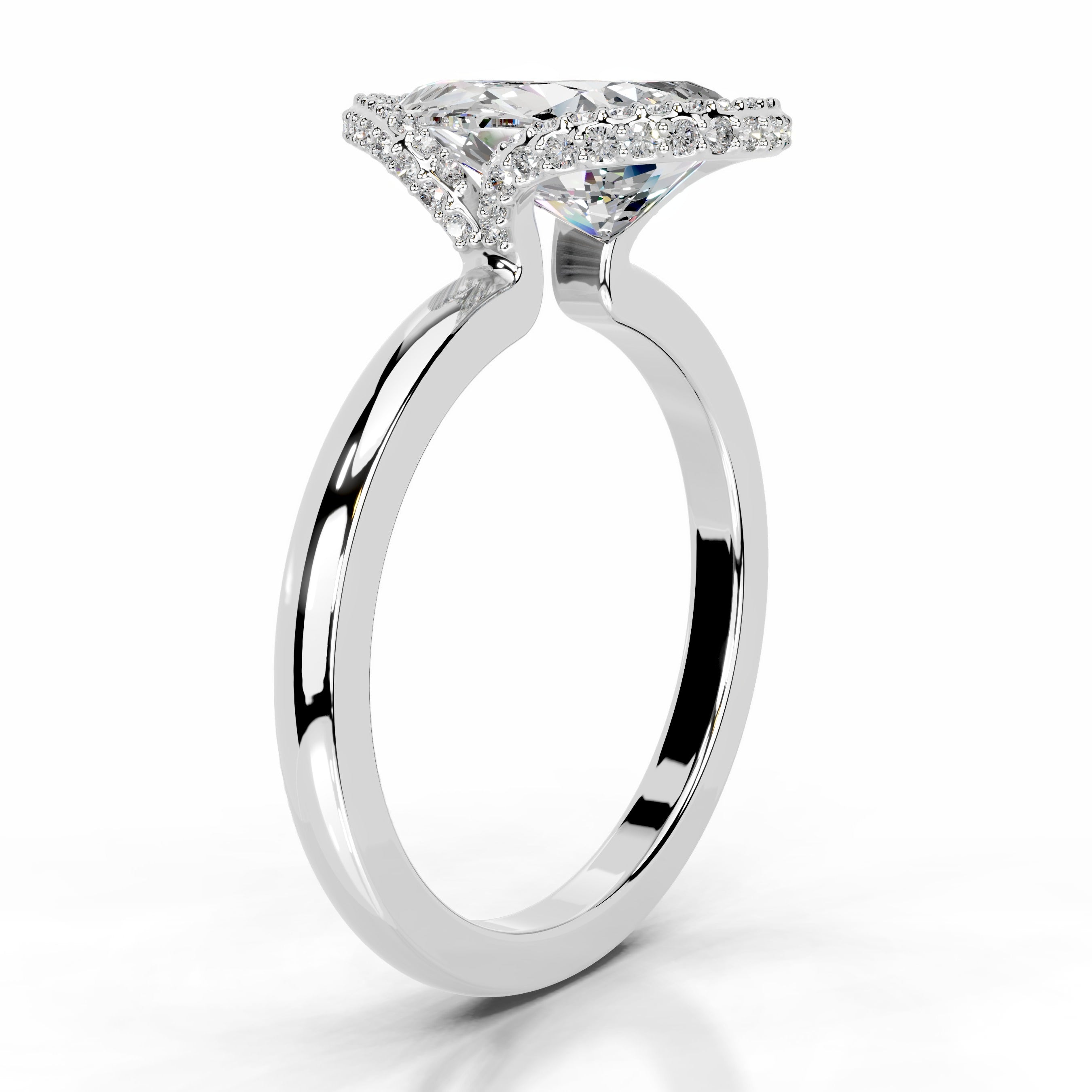 Bowie Moissanite & Diamond Ring - 18K White Gold、mySite、hinf8tx79