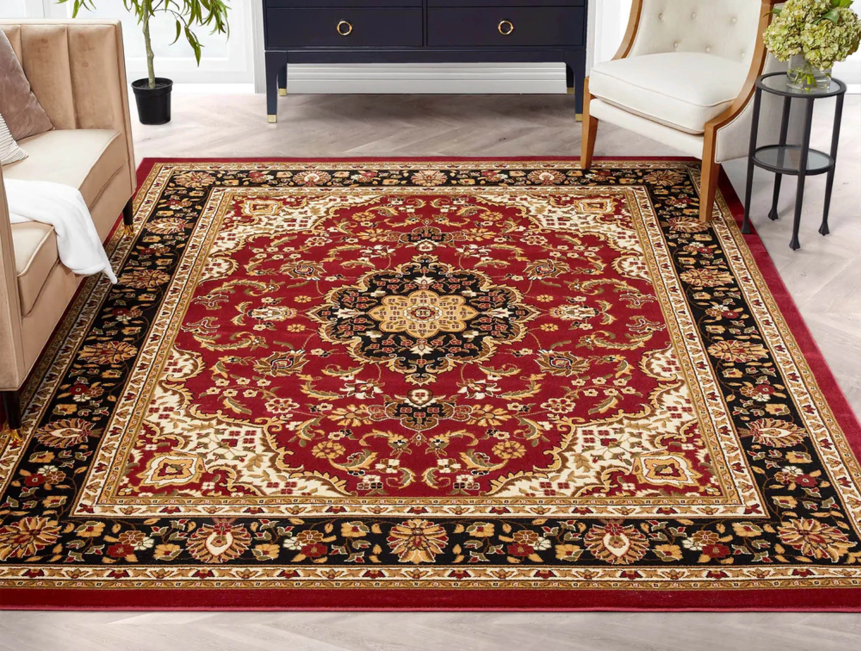 Medallion Kashan Red Traditional Rug、mySite、gigharbornorthrealestate