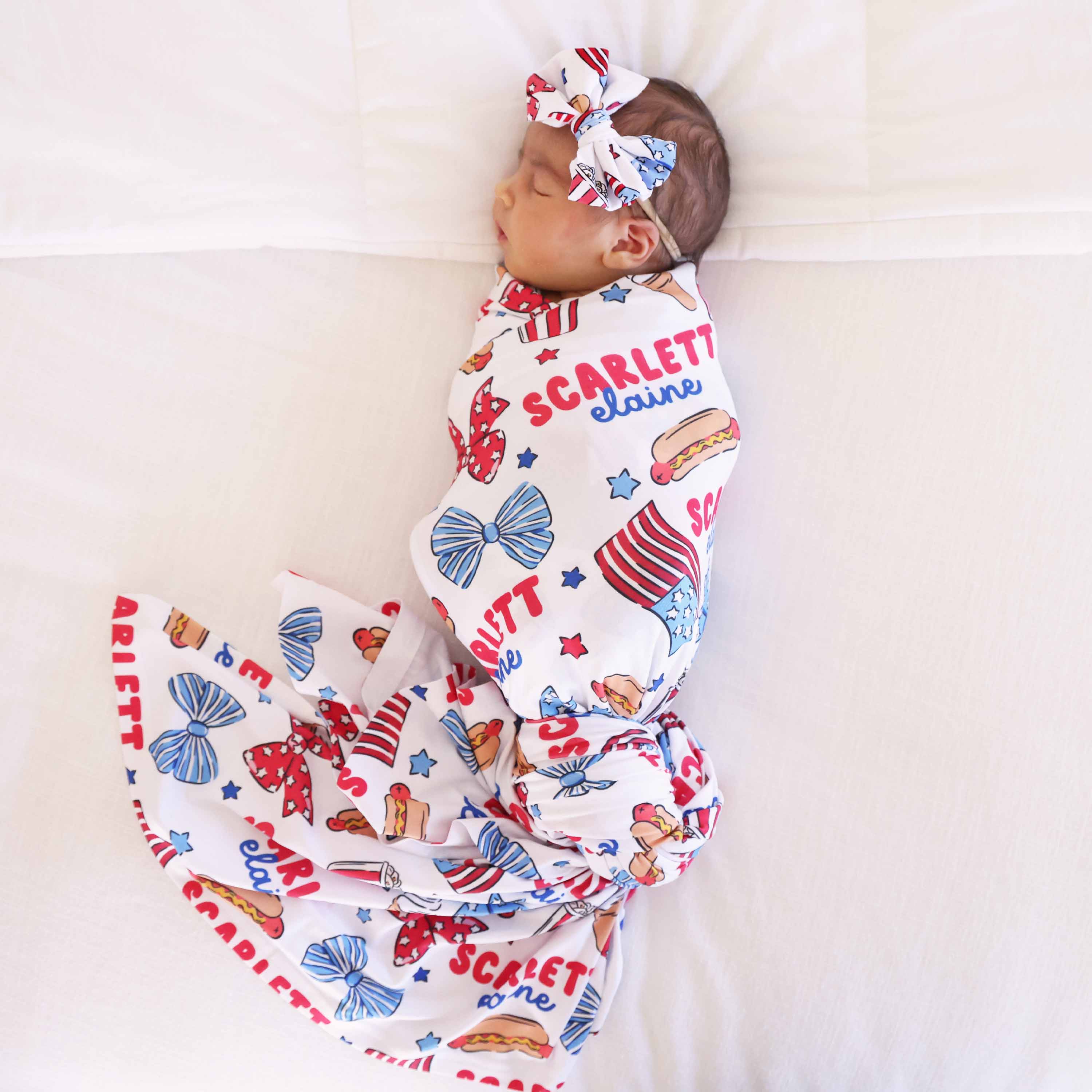  Party in the USA Personalized Swaddle Blanket | Bows、mySite、layawaytickets
