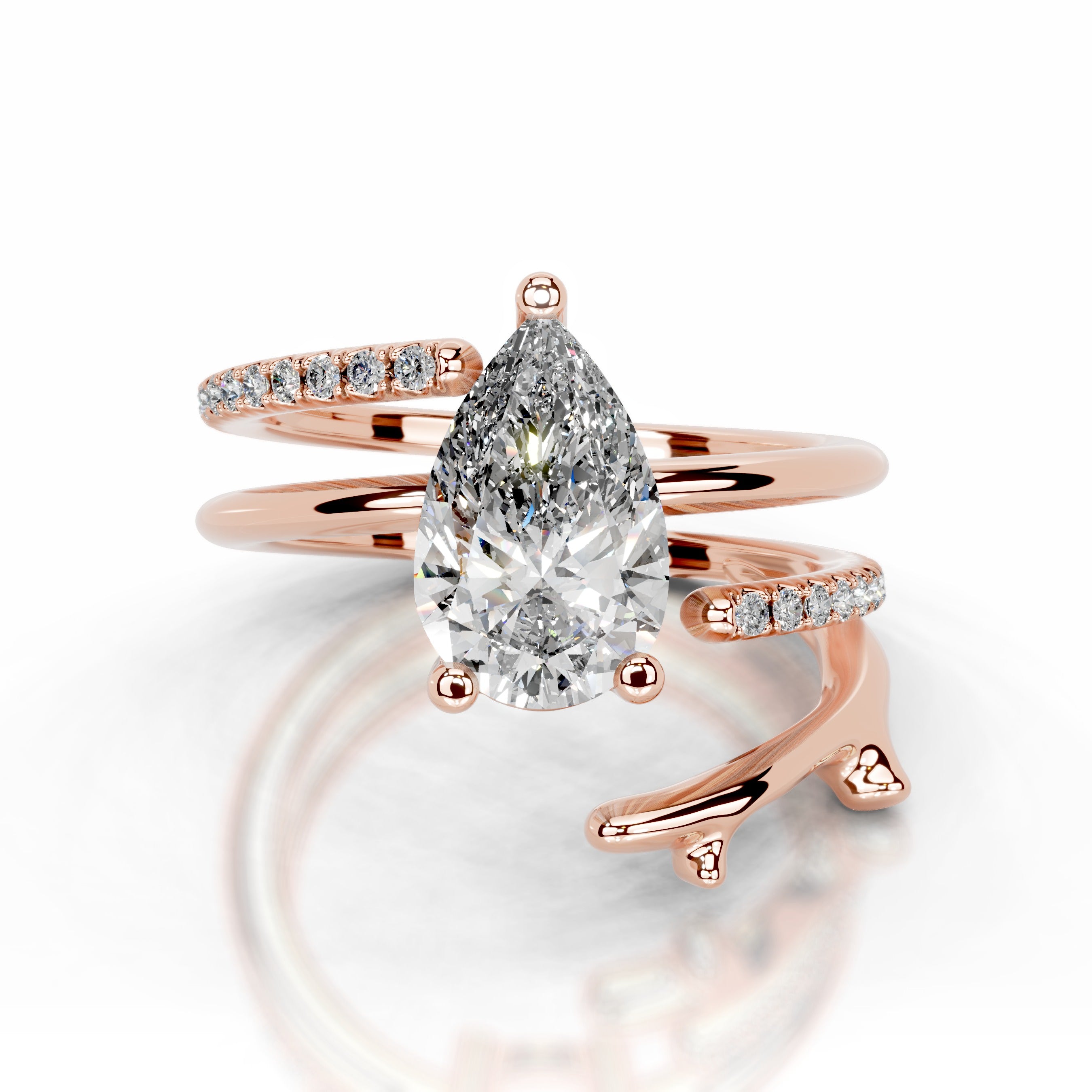 Branching Elegance Lab Grown Diamond Ring - 14K Rose Gold、mySite、hinf8tx79