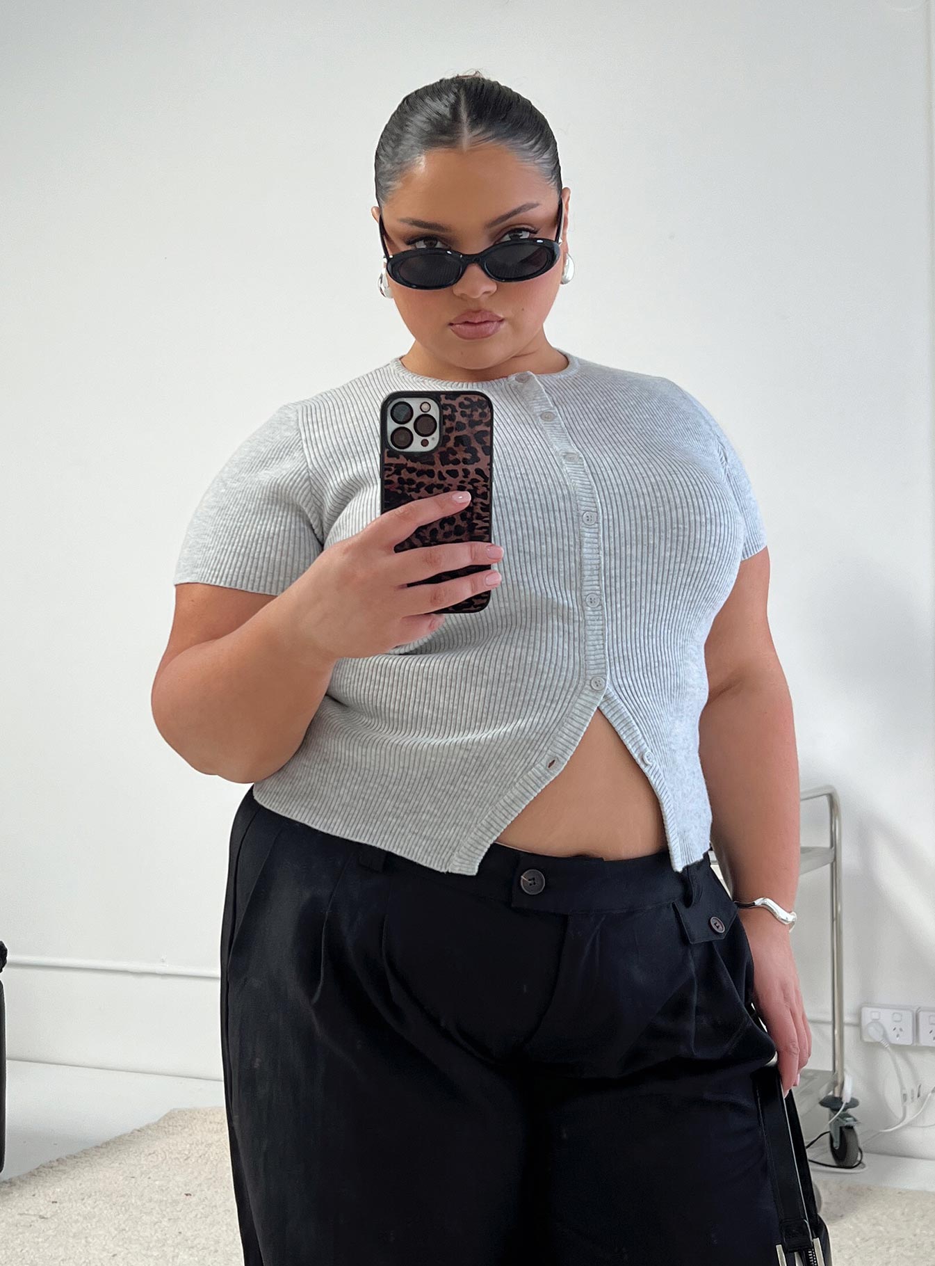 Suzu Knit Top Grey Curve、mySite、solidvoid