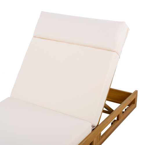 LOUNGE CHAISE SET, ACACIA WOOD WITH WATER-RESISTANT LOUNGE CUSHIONS (CREAM & 4 INCH THICK) - MATCHING DARK GREY VERSION AVAILABLE、、eastwooduniform