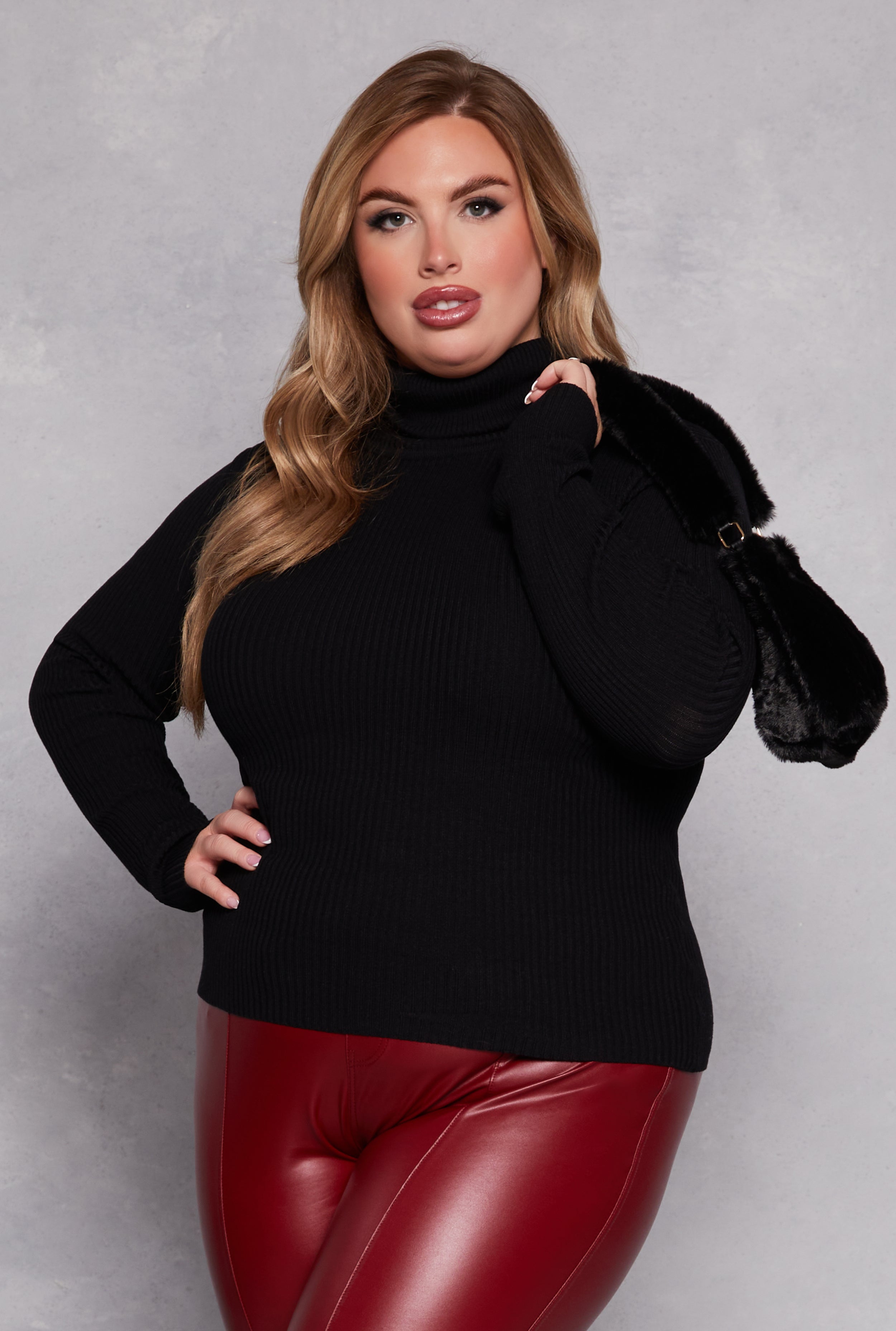 Plus Size Turtleneck Top、mySite、camillekostekn