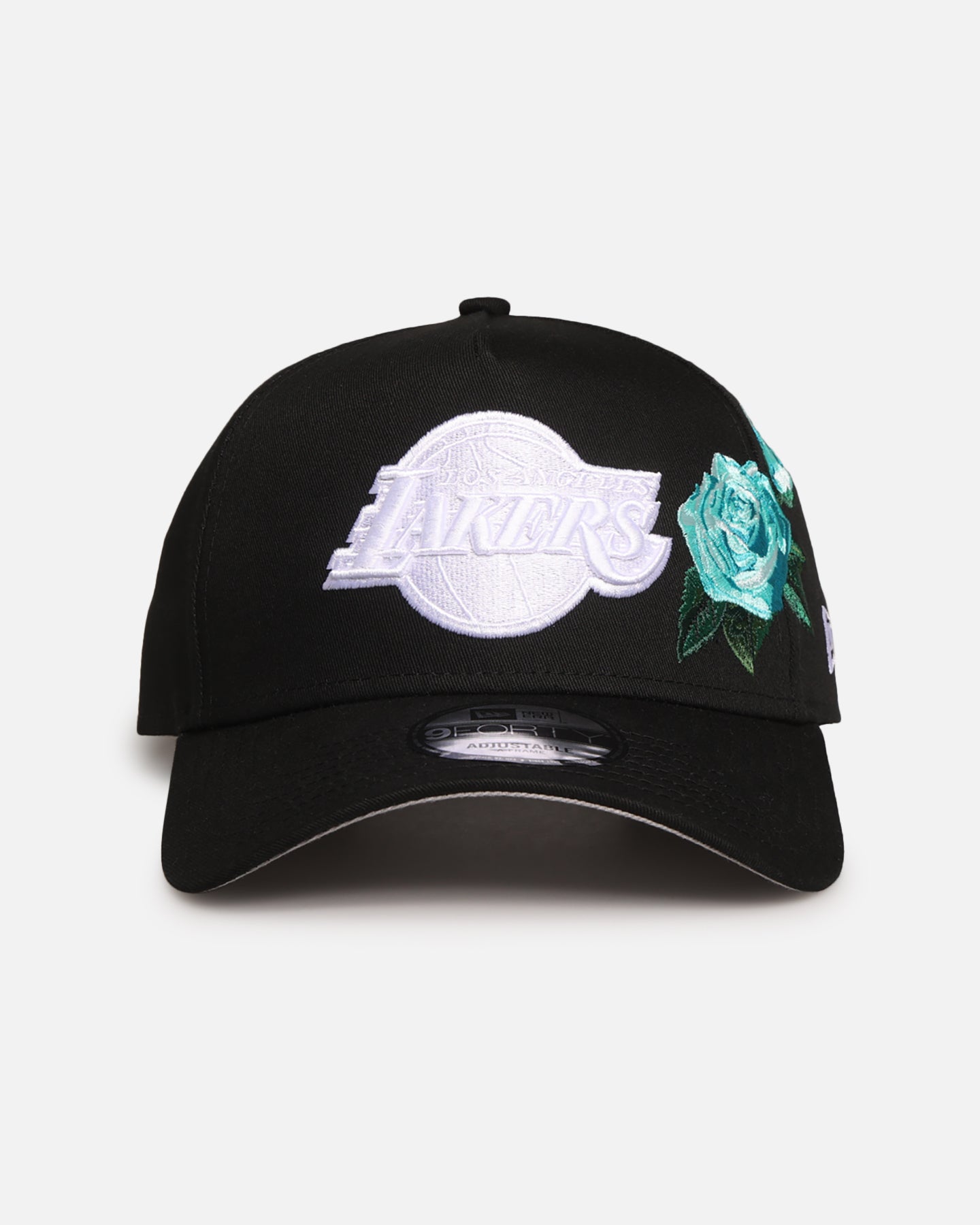 New Era Los Angeles Lakers 'Aqua Rose Embroidery' 9FORTY A-Frame Snapback Black/Aqua、mySite、zt4zffjzw