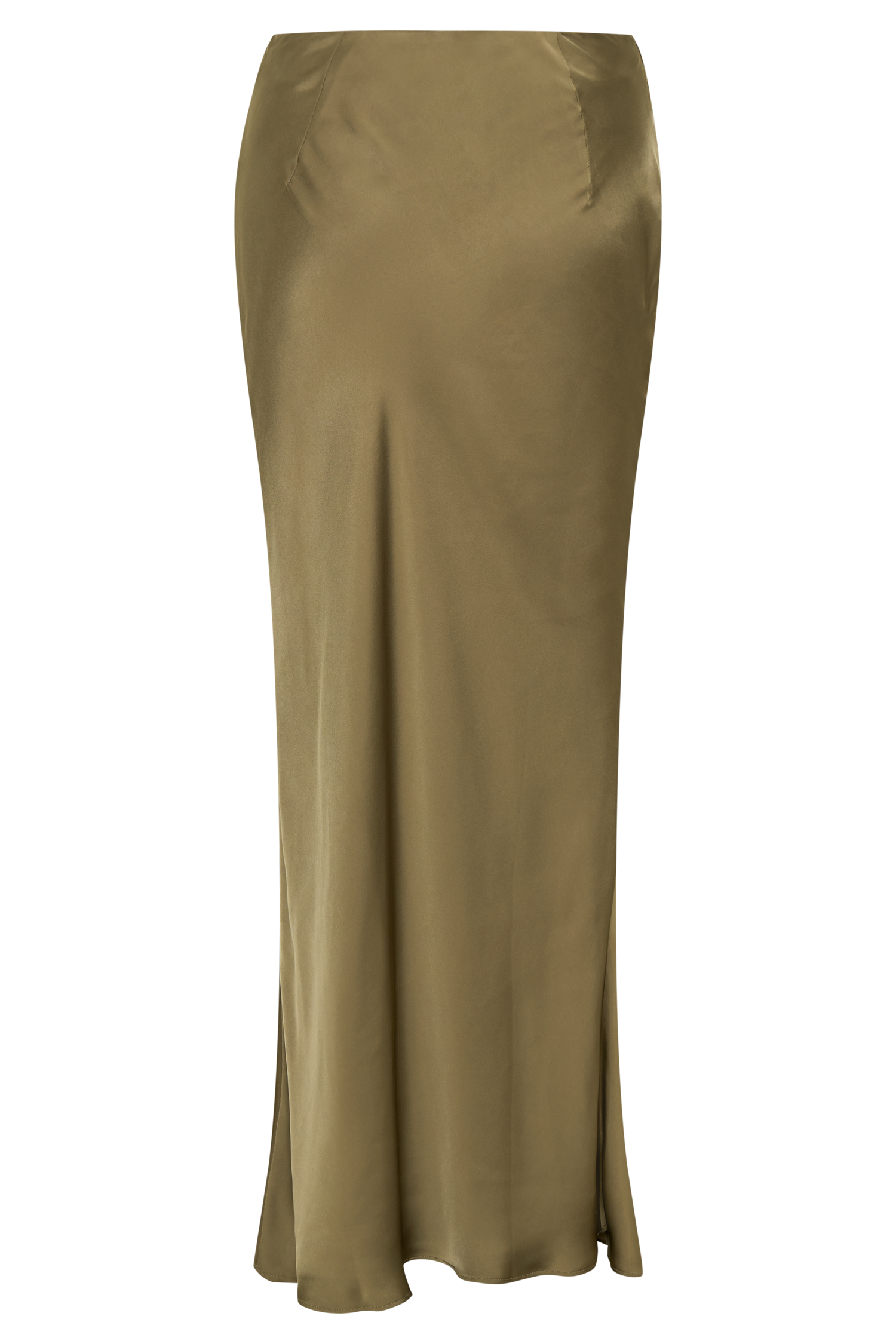 Nicola Satin Asymmetric Maxi Skirt - Basil、mySite、solidvoid