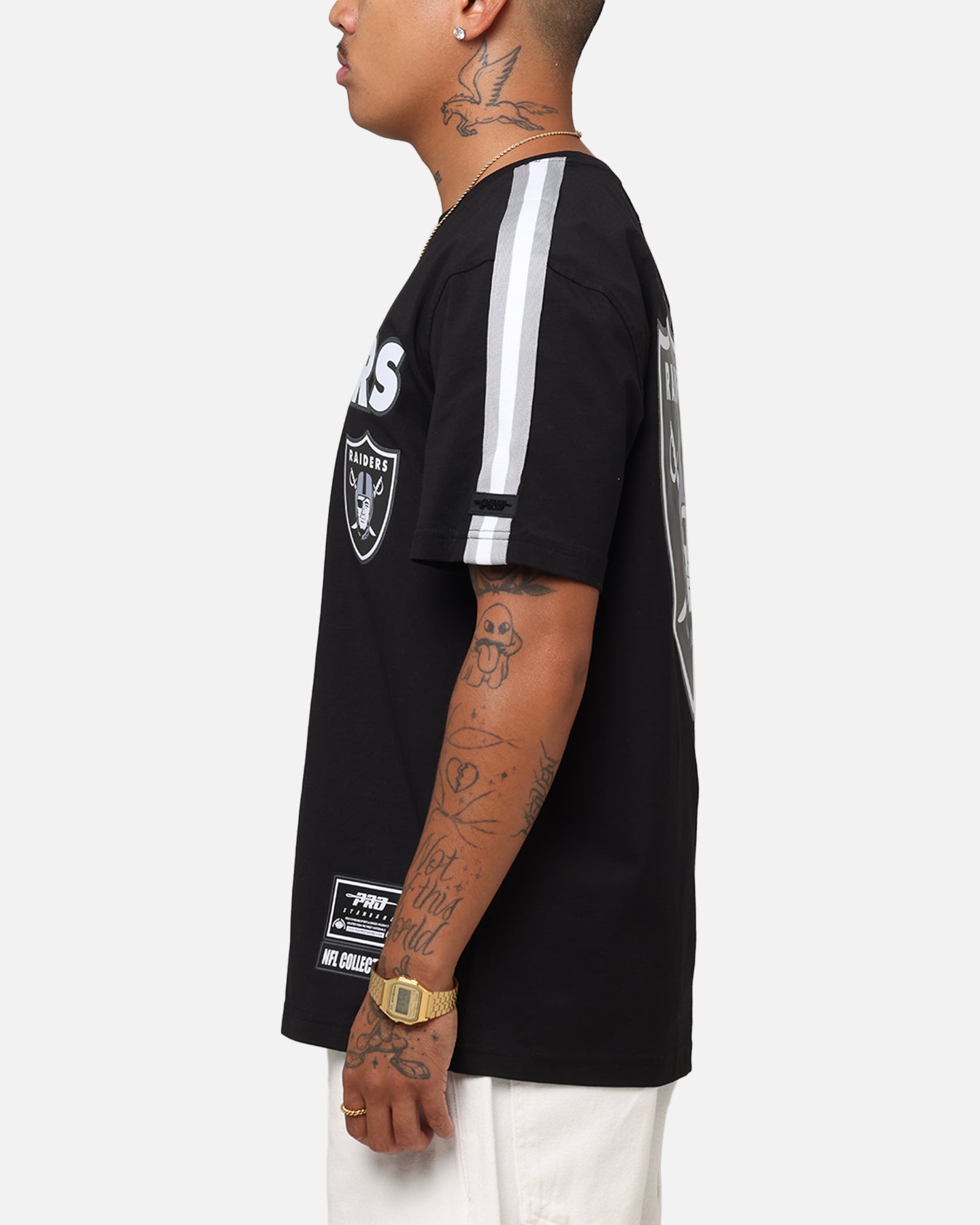Pro Standard Las Vegas Raiders Classic Mesh Striped T-Shirt Black/Grey、mySite、zt4zffjzw