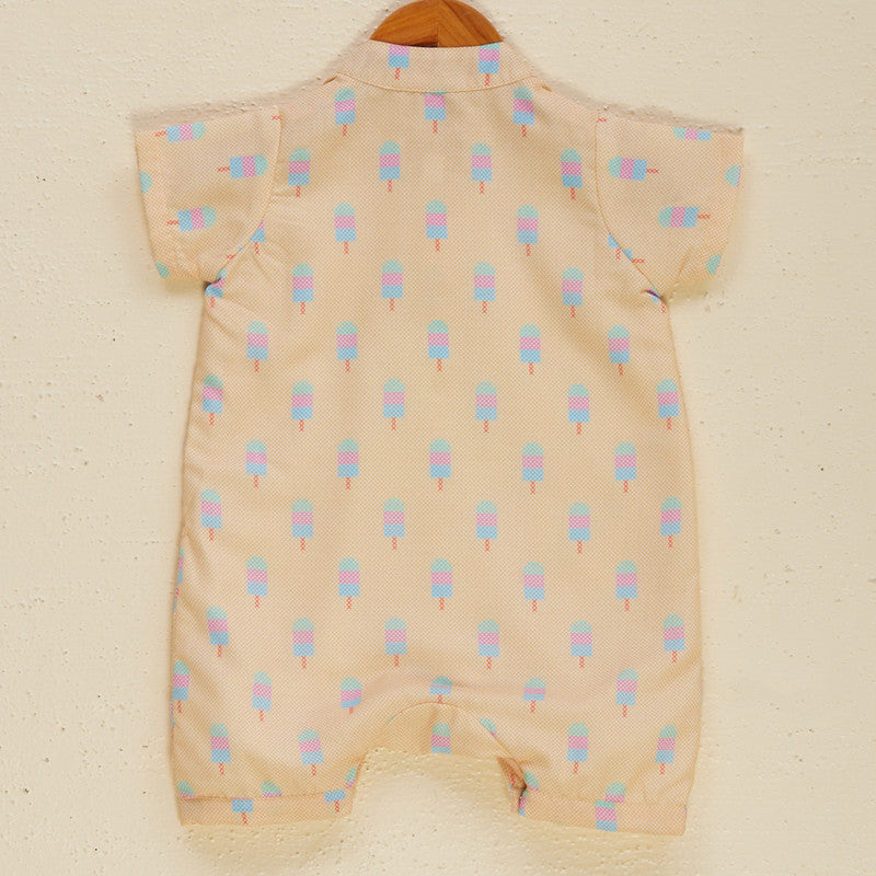 Cotton Romper For Kids | Printed | Cream、mySite、camillekostekn