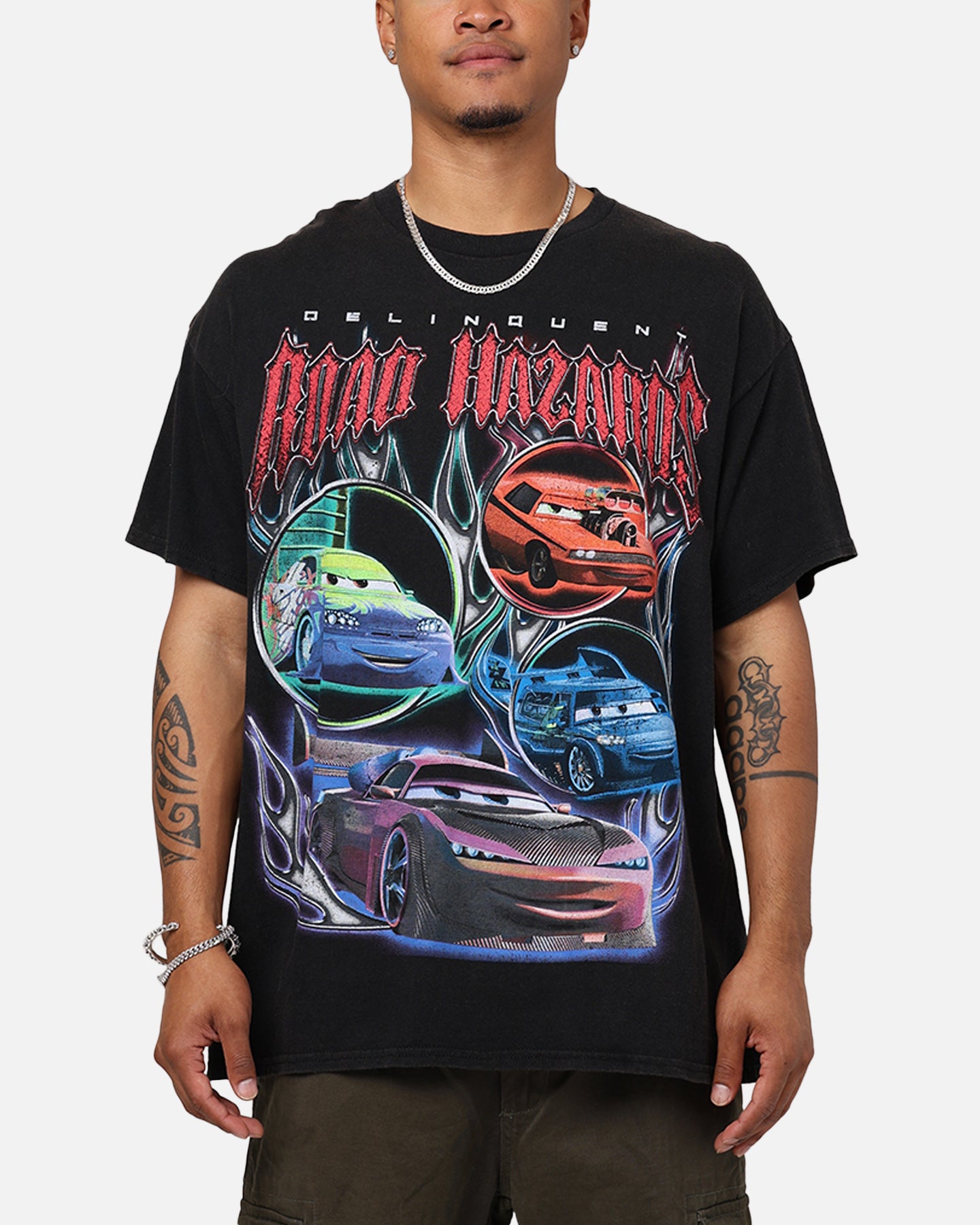Goat Crew - Pixar Cars Delinquent Road Hazards Vintage T-Shirt Black Wash、mySite、zt4zffjzw