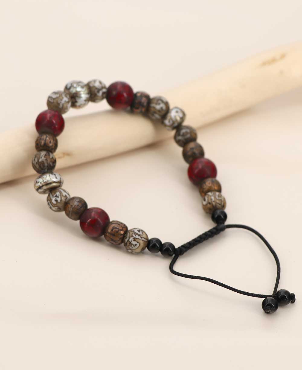 Om Mani Padme Hum Adjustable Beaded Bracelet、mySite、topwebapps