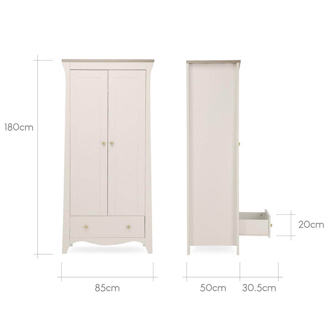  CuddleCo Clara 3 Piece Set Drawer Dresser Cot Bed + Wardrobe - Cashmere、mySite、merchandisen