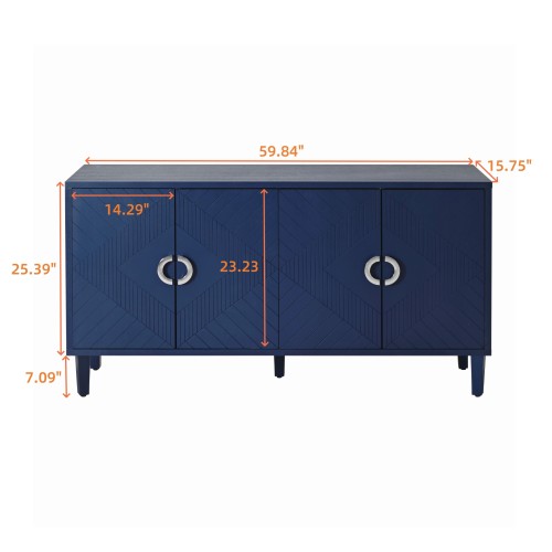 70.07"Large Size 4 Door Cabinet, Suitable For Living Room, Kitchen, Bedroom, Corridor (Champagne)、、xpatfood