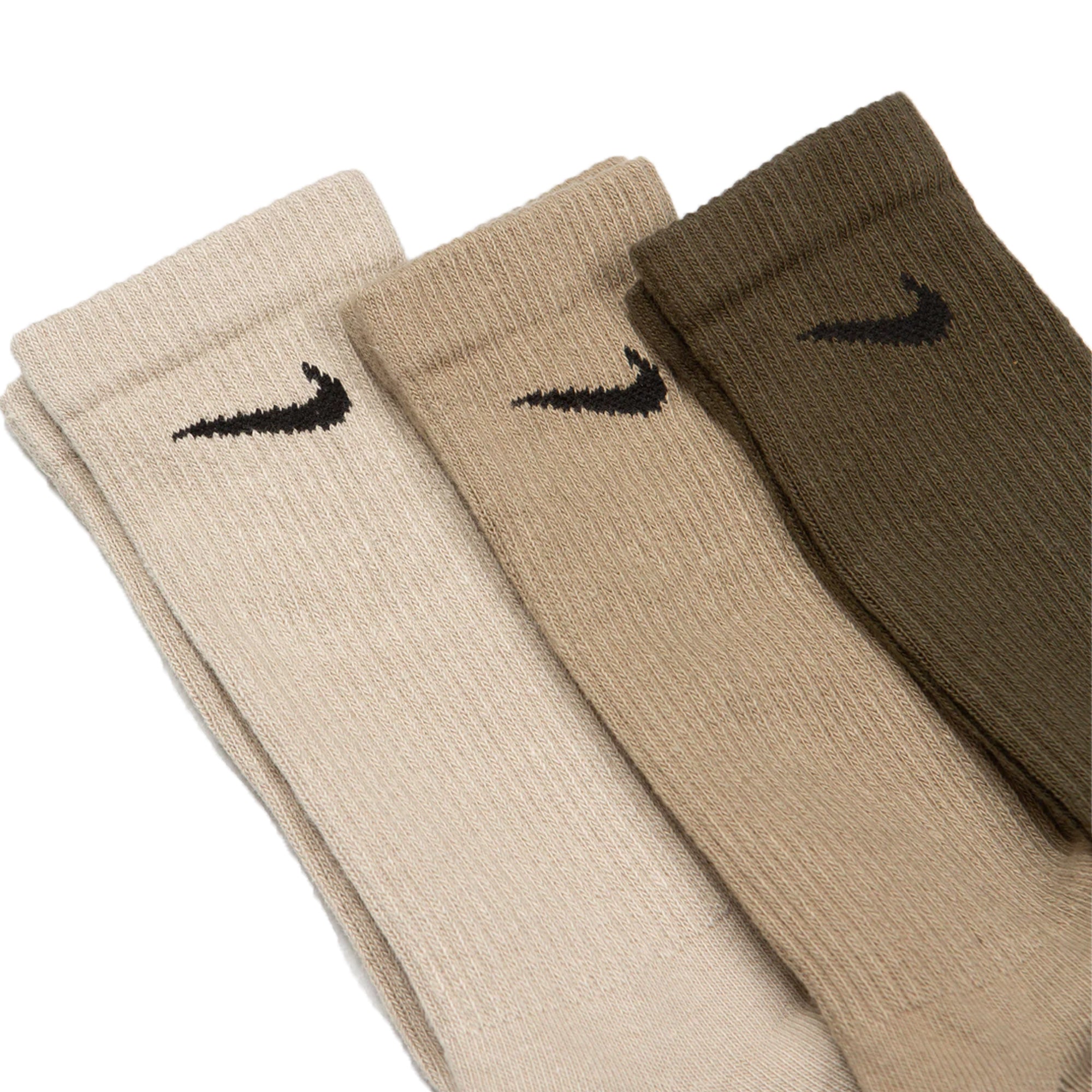 Nike Everyday Plus Cushioned Socks 3 Pack Olive/Stone/Khaki、mySite、noshort
