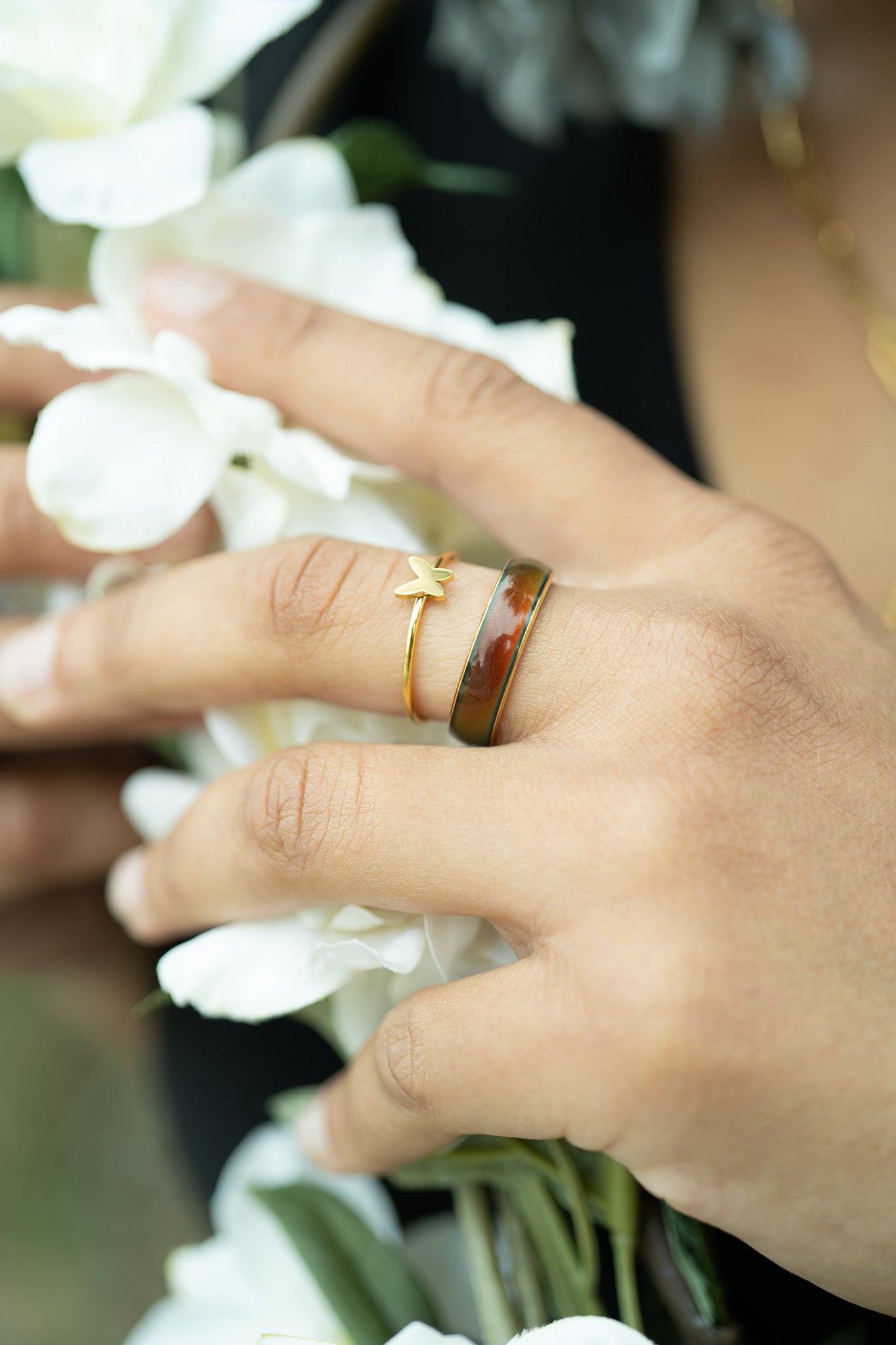 18K Gold PVD Stainless Steel Mood Band Ring / CFR7042、mySite、dreamappss