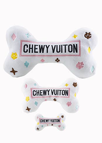 Plush Parody Pet Chew Bone White Chewy Vuiton Bones for Dogs with Speaker Inside、mySite、g9winljtr