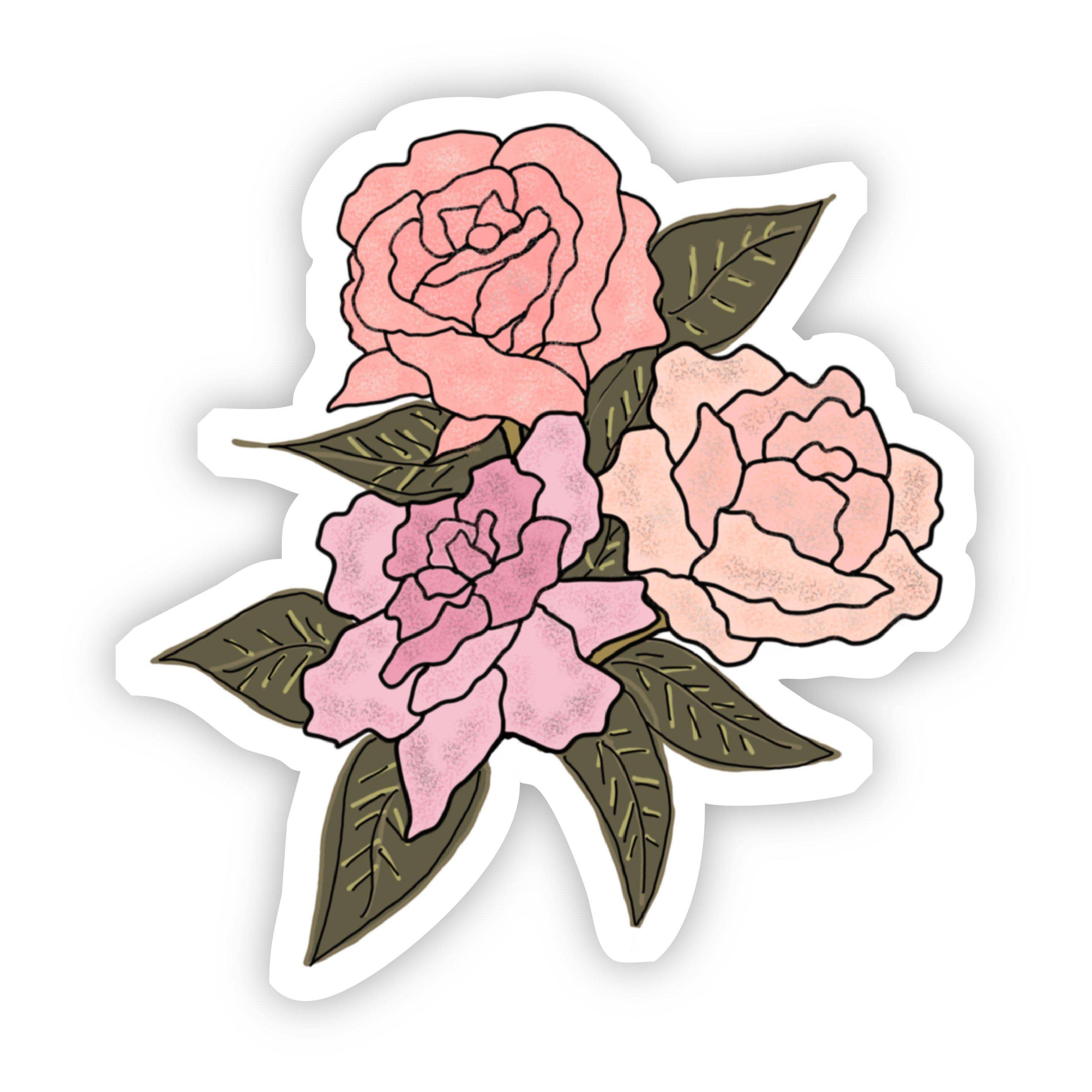  Multicolor Pink Floral Sticker、mySite、elrpsem3k