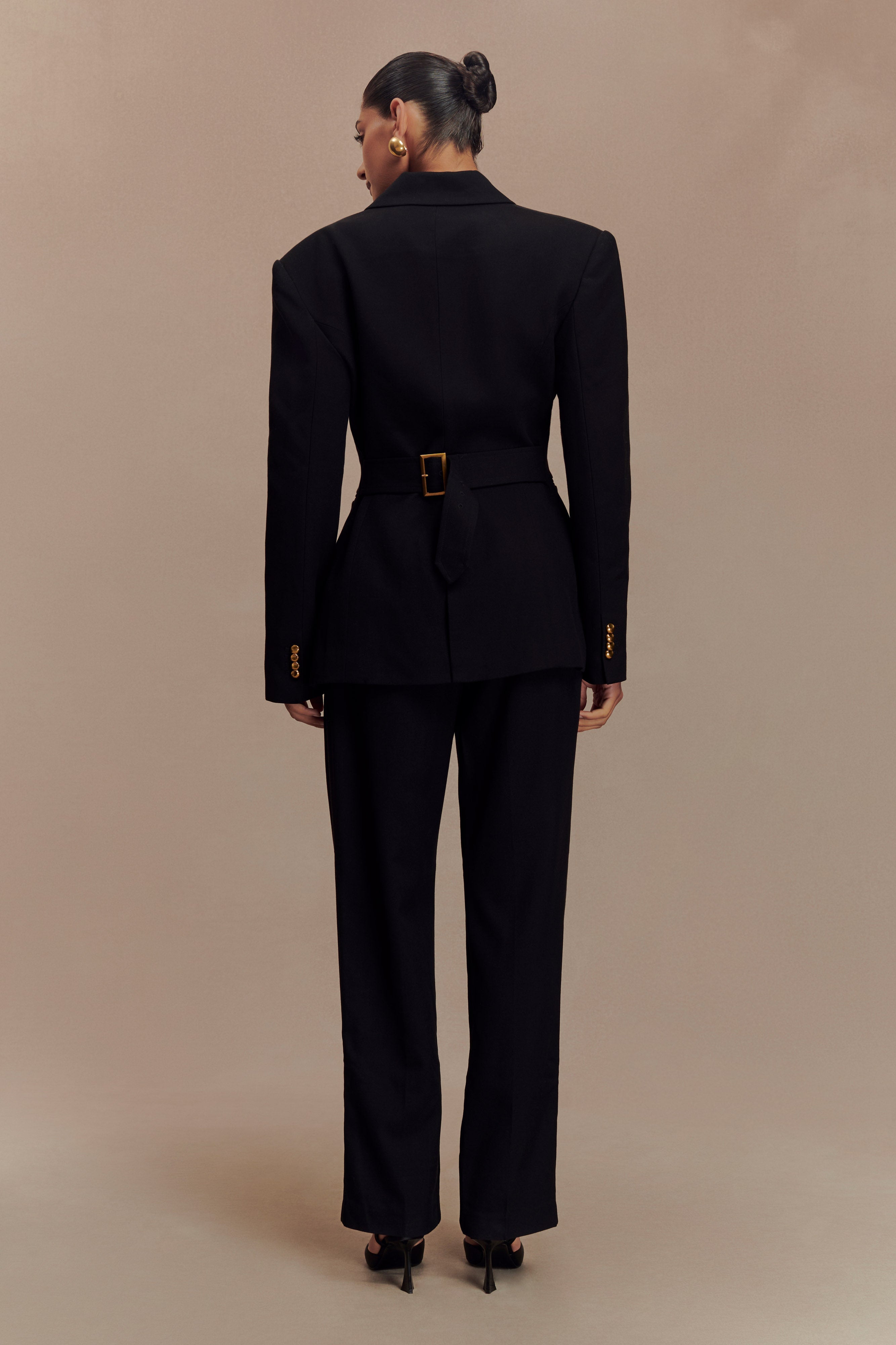 Bellamy Cinched Blazer - Black、mySite、solidvoid