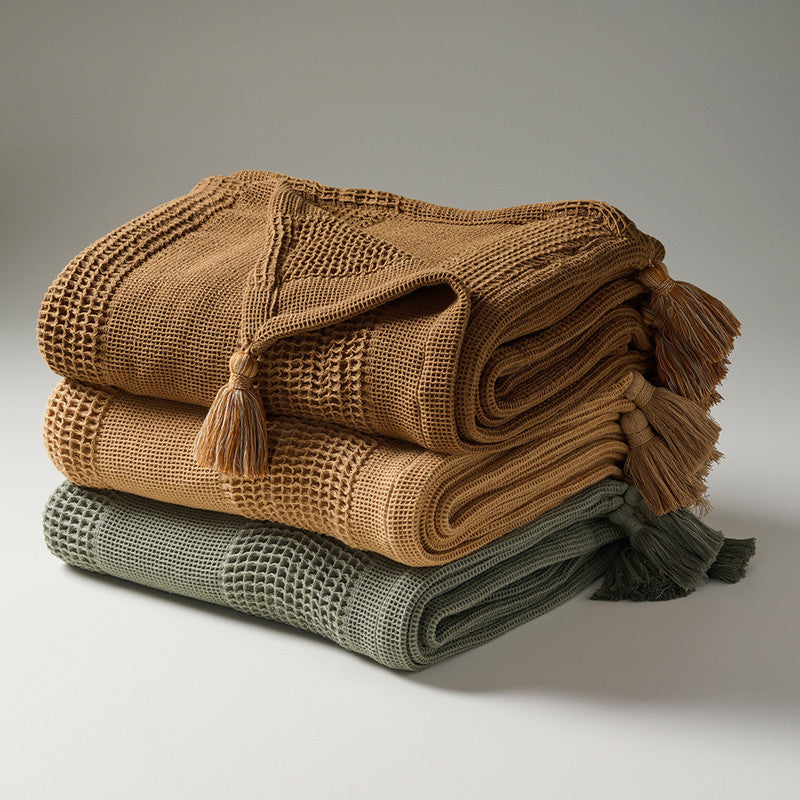 Cotton Bamboo Throw | Waffle | Layer Sponge | Nutmeg、mySite、camillekostekn