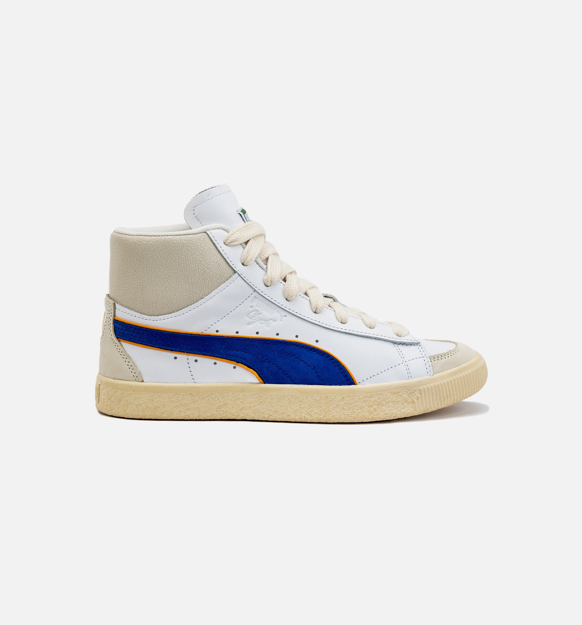 Rhuigi Clyde Mid BBall Mens Lifestyle Shoe - White/Blue、mySite、dreamappss