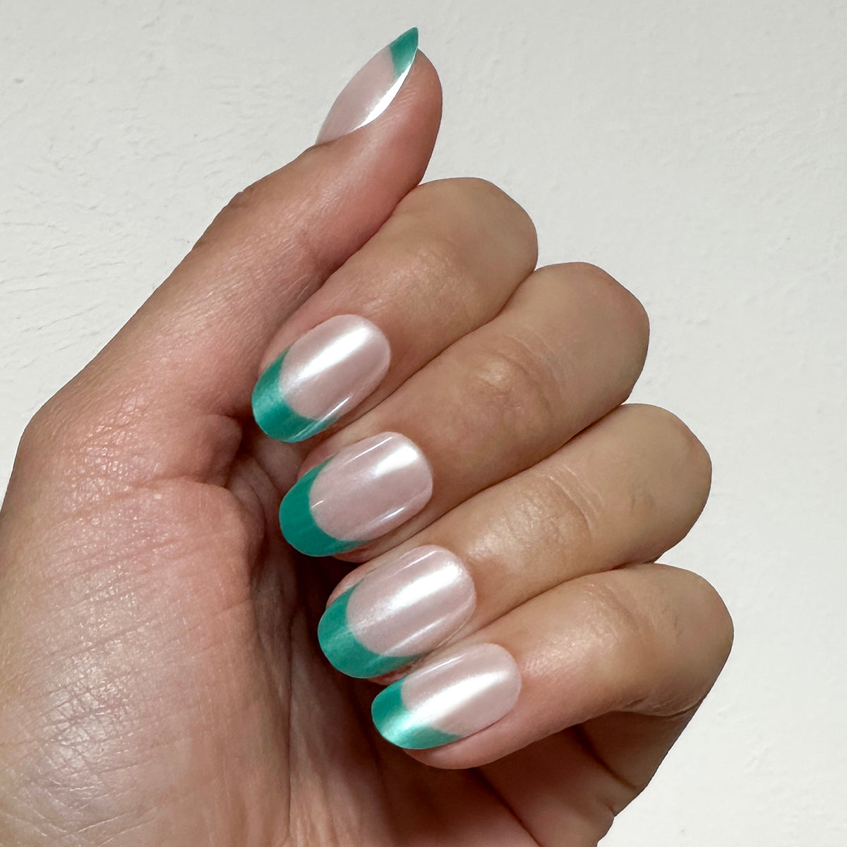 Turquoise Chrome | Short | Round - Tab Press-On、mySite、solidvoid