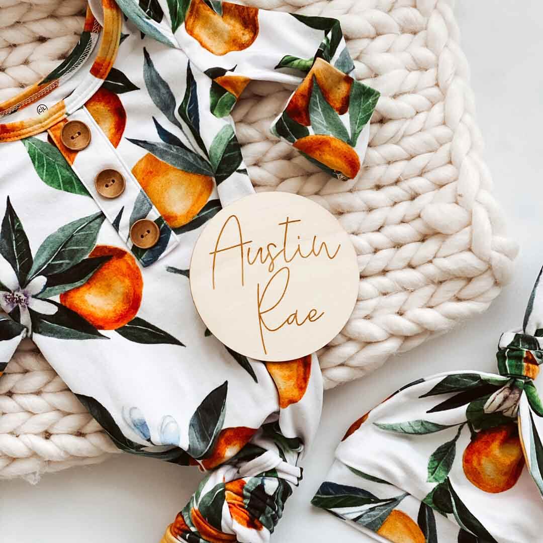  Personalized Baby Name Wood Announcement | Modern Script、mySite、layawaytickets