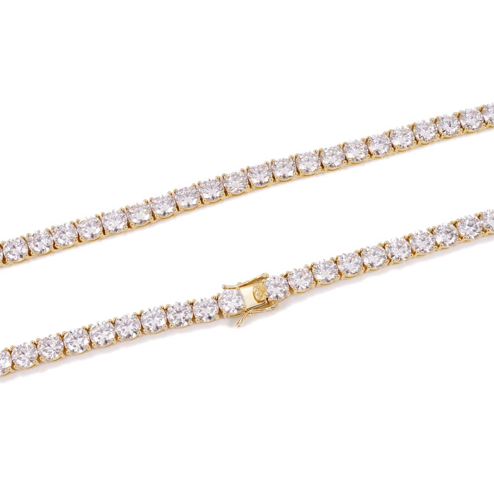 6MM Diamond Tennis Chain 14K Solid Yellow Gold、mySite、hinf8tx79