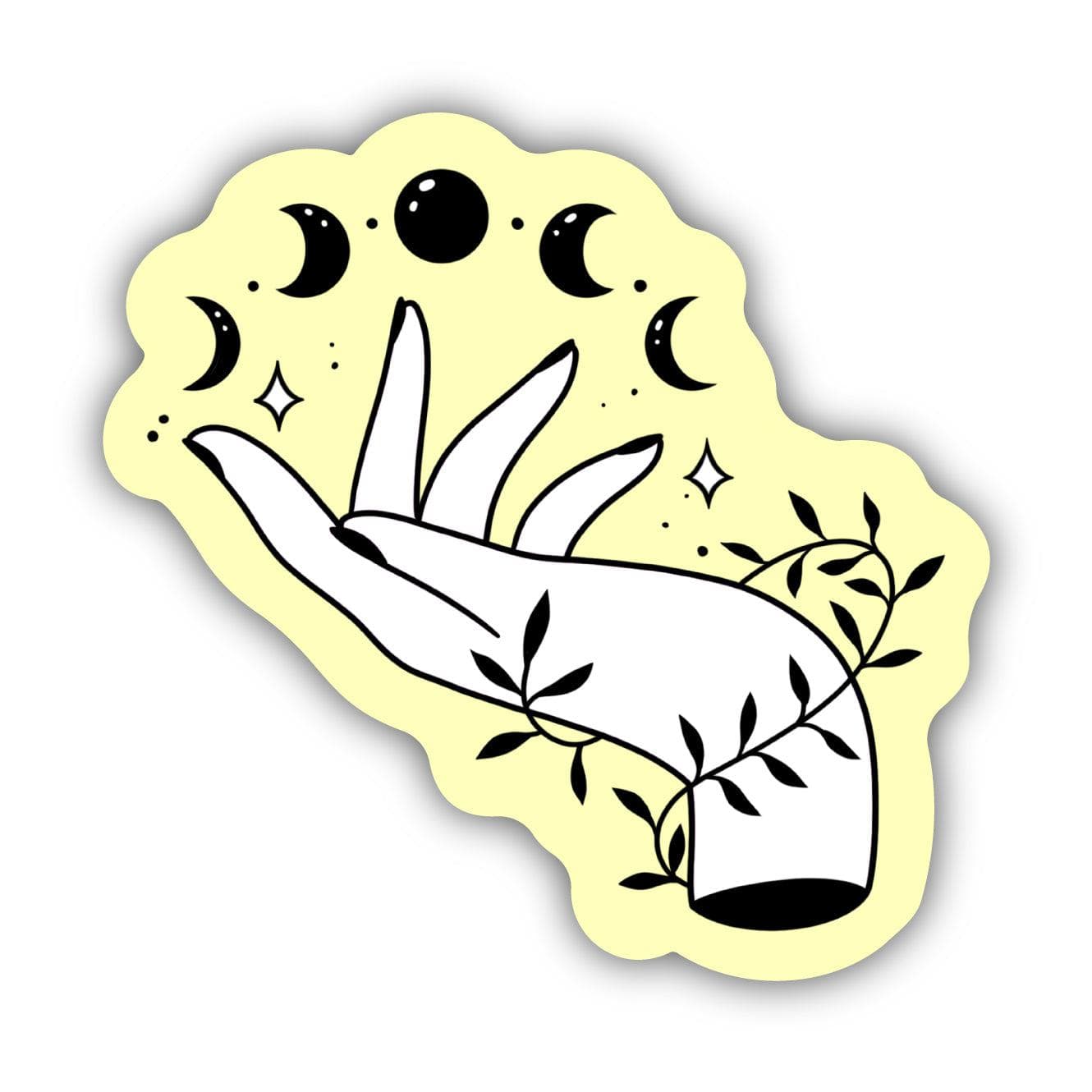  Mystic Hand and Moon Phase Sticker - Yellow、mySite、ghnorth