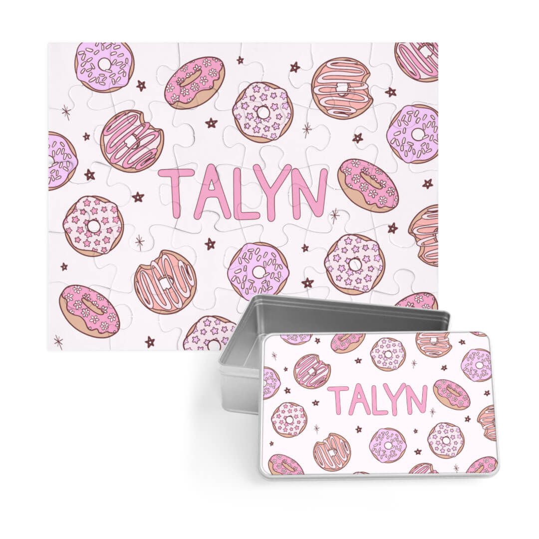  Kids Personalized 30 Piece Puzzle | Donut Shop Pink、mySite、layawaytickets