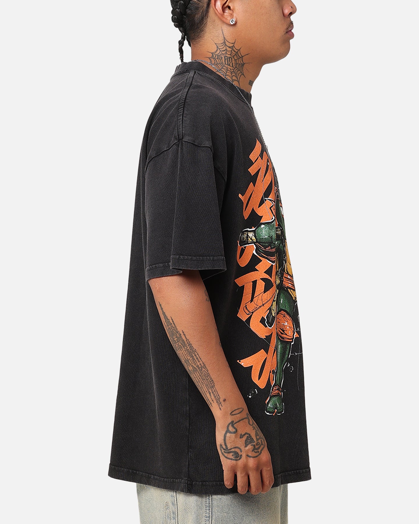 Goat Crew X Teenage Mutant Ninja Turtles Michelangelo X Sofles Vintage T-Shirt Black Acidwash、mySite、zt4zffjzw