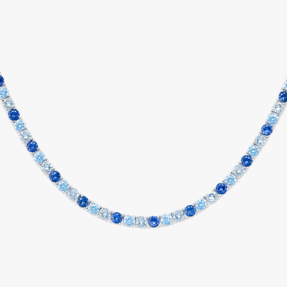 5MM Blue 3 Tone Moissanite Tennis Chain、mySite、hinf8tx79