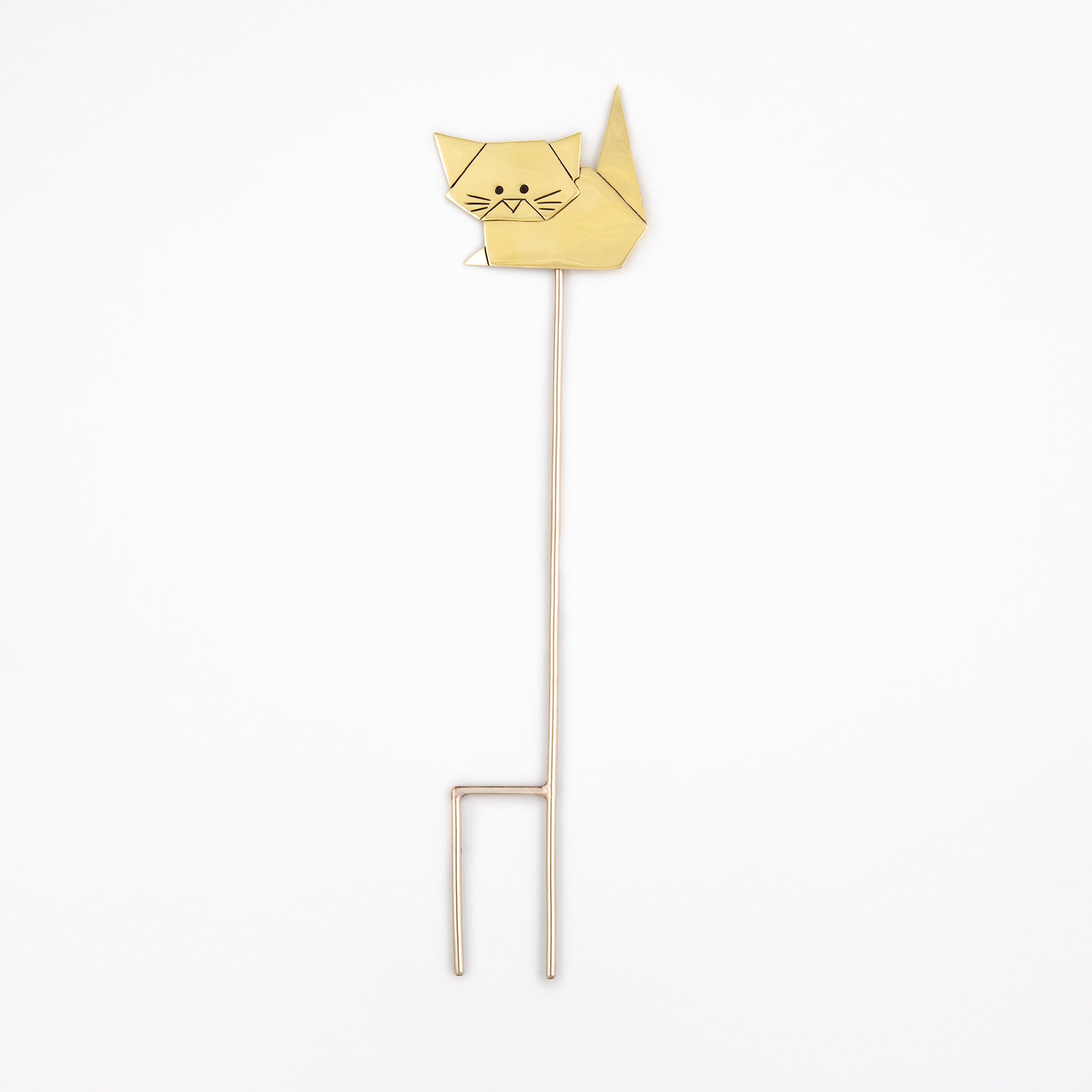 Origami Cat Mixed Metal Plant Stake、mySite、camillekostekn