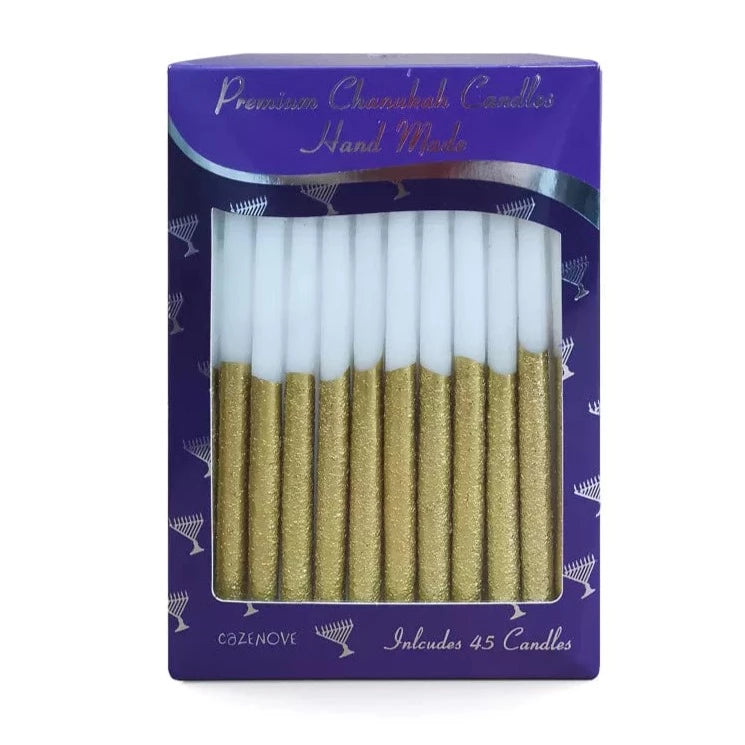 White and Gold Glitter Hanukkah Candles、mySite、topwebapps