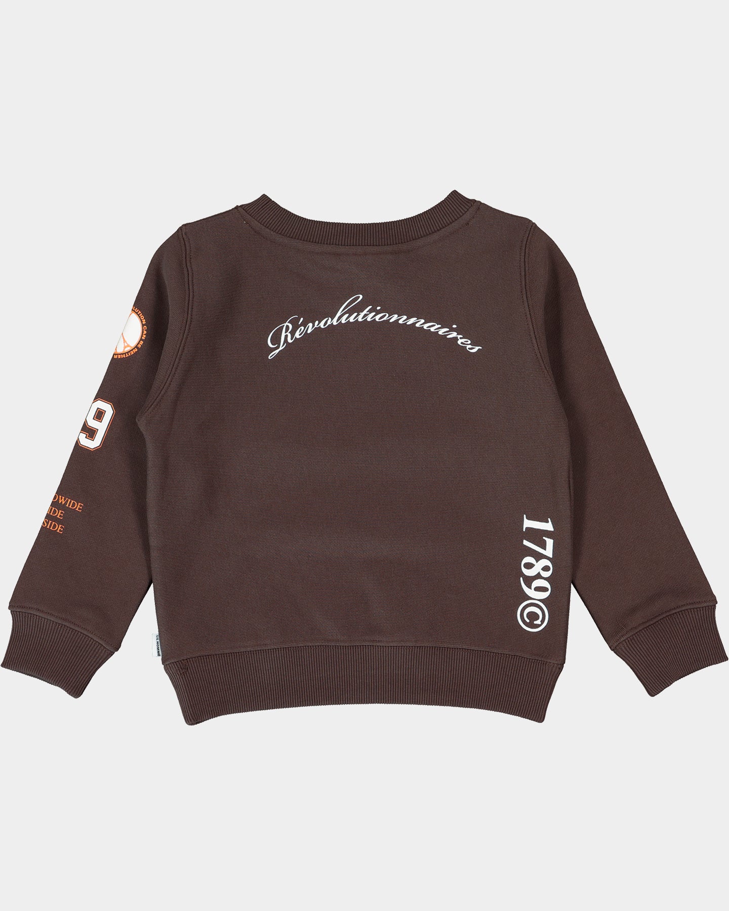 Lil Homme Kids' Worldwide Crewneck Dark Brown、mySite、zt4zffjzw