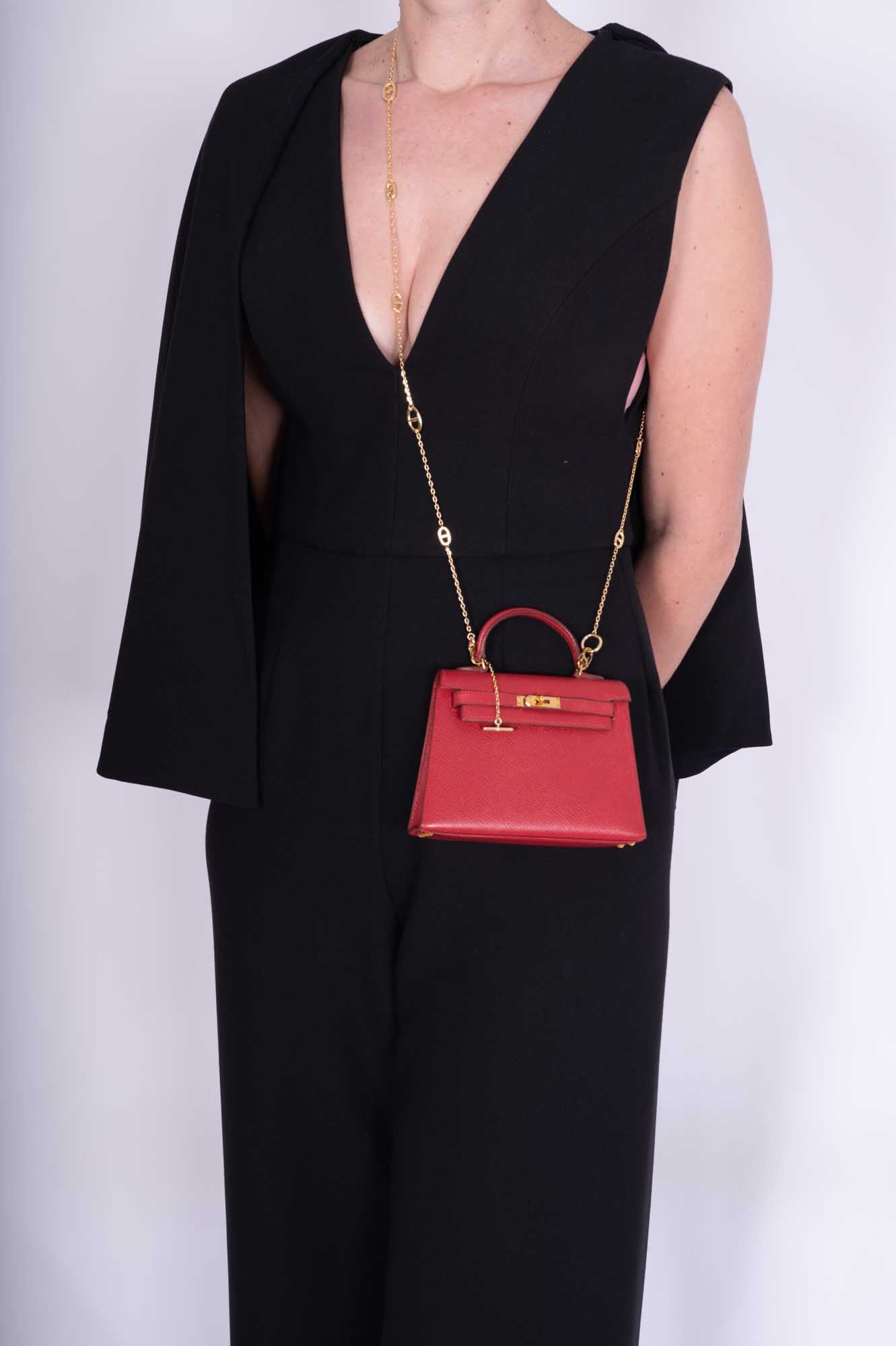 Vintage Hermès Kelly 15 Sellier Micro Rouge Vif Courchevel Gold Hardware、mySite、garminoutage.com