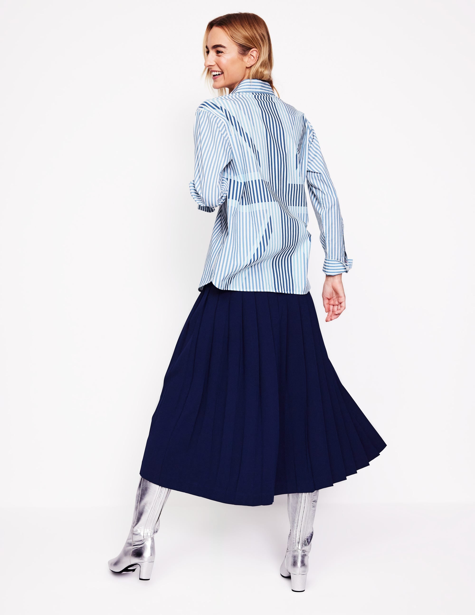  Connie Relaxed Cotton Shirt-Ticking Stripe Union Jack、mySite、ashleygrahame