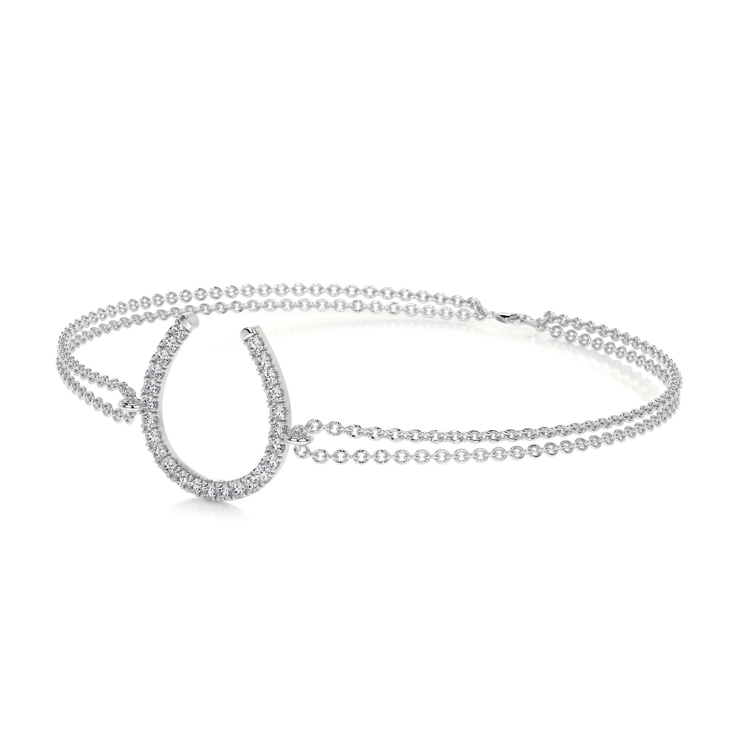 Horseshoe Diamonds Bracelet (0.20 Carat) -14K White Gold、mySite、hinf8tx79