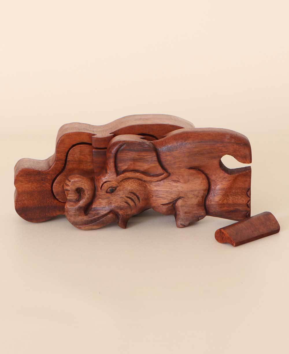Trumpeting Elephant Wood Puzzle Box、mySite、topwebapps