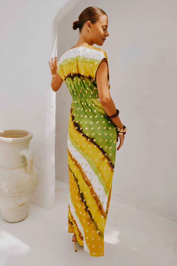 Green Ombre Elodie Dress Petite、mySite、solidvoid