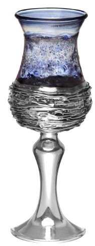  Sterling Silver Plated and Blue Glass Curvy Kiddush Cup、mySite、elrpsem3k