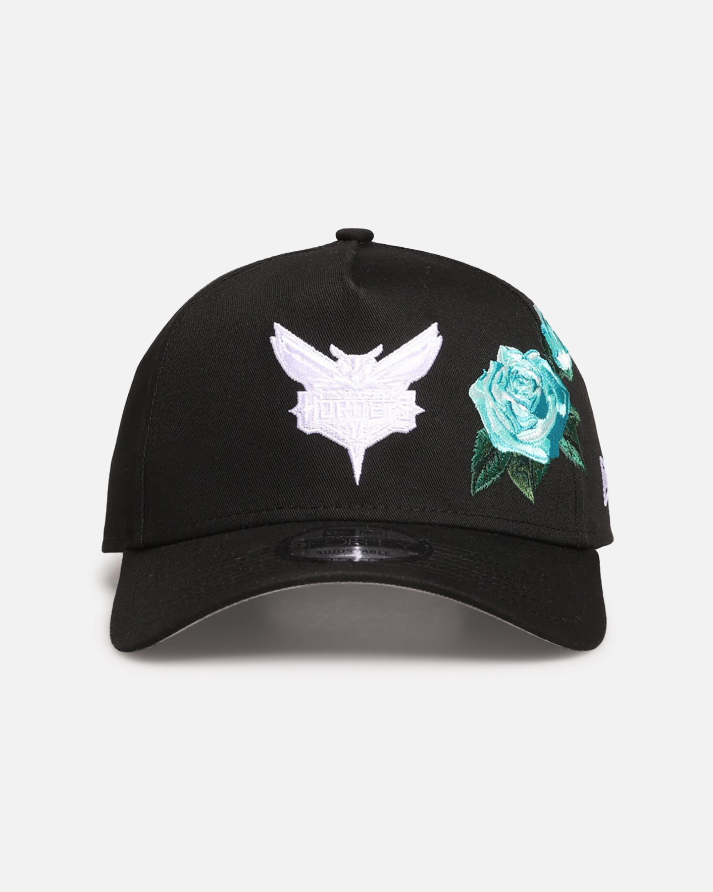 New Era Charlotte Hornets 'Aqua Rose Embroidery' 9FORTY A-Frame Snapback Black/Aqua、mySite、zt4zffjzw