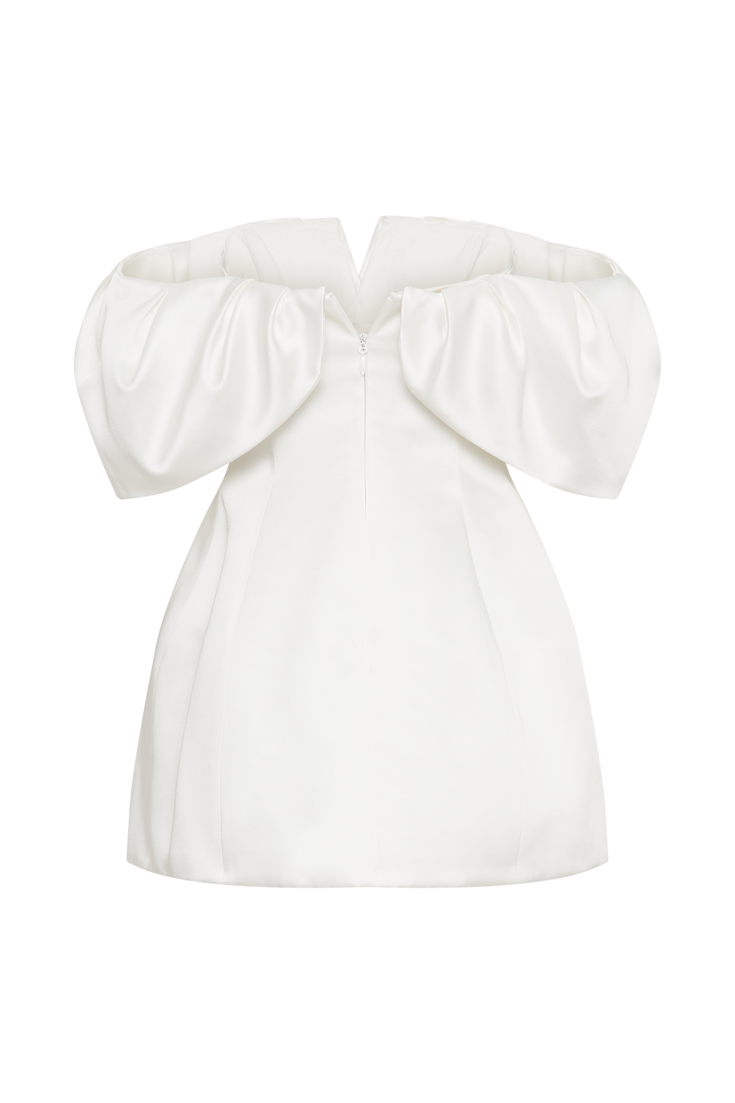 Portia Off Shoulder Satin Corset Dress - White、mySite、solidvoid