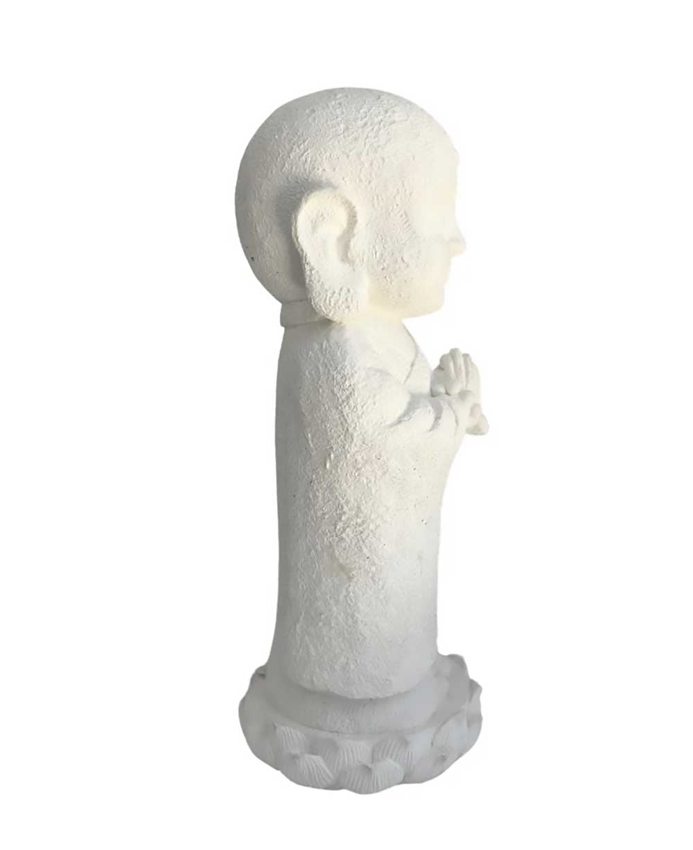 Tranquil Jizo Statue in Natural White Sandstone Finish、mySite、topwebapps